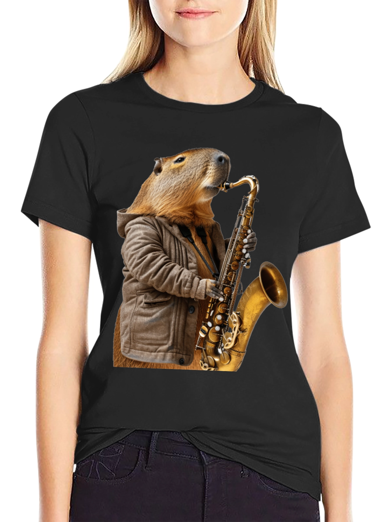 Capybara Saxophone T-Shirt