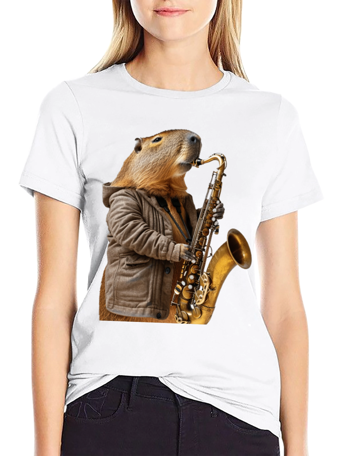Capybara Saxophone T-Shirt