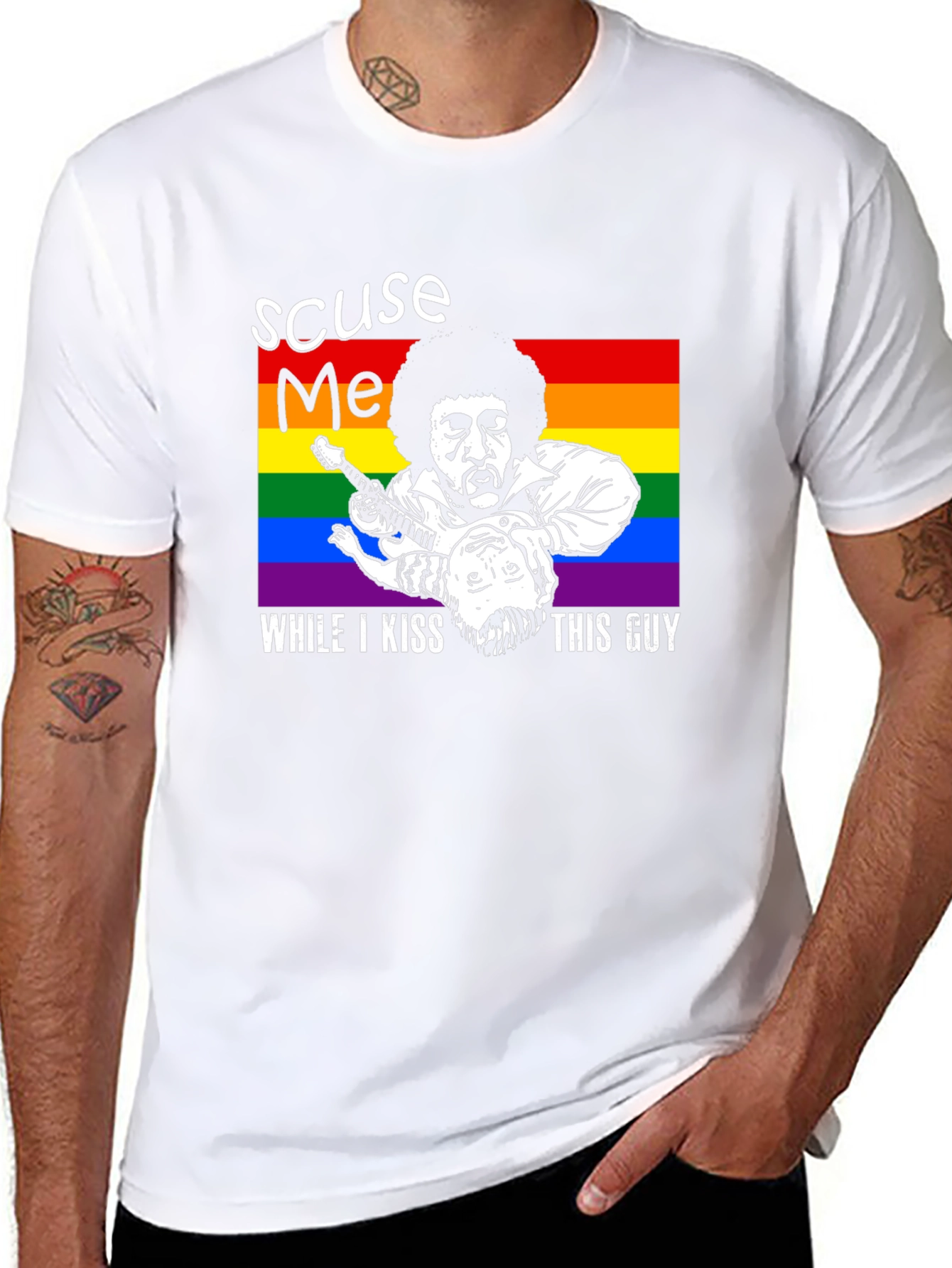 Excuse Me Kiss This Guy LGBT T-Shirt