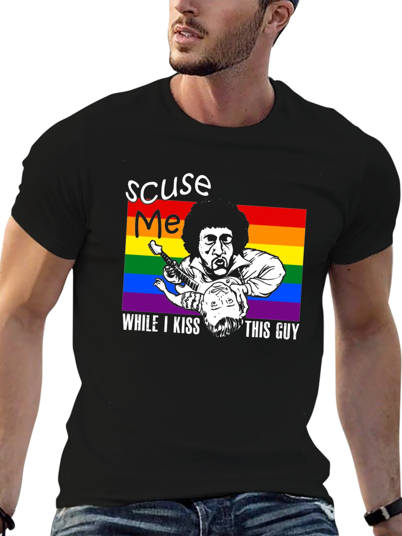 Excuse Me Kiss This Guy LGBT T-Shirt