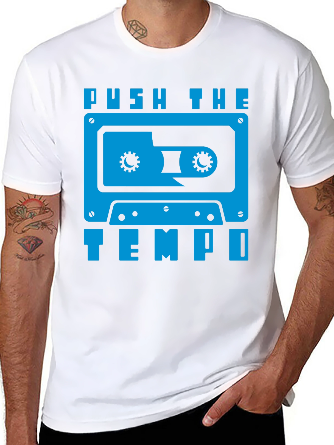 Push the Tempo Retro Cassette Tape Graphic Tee