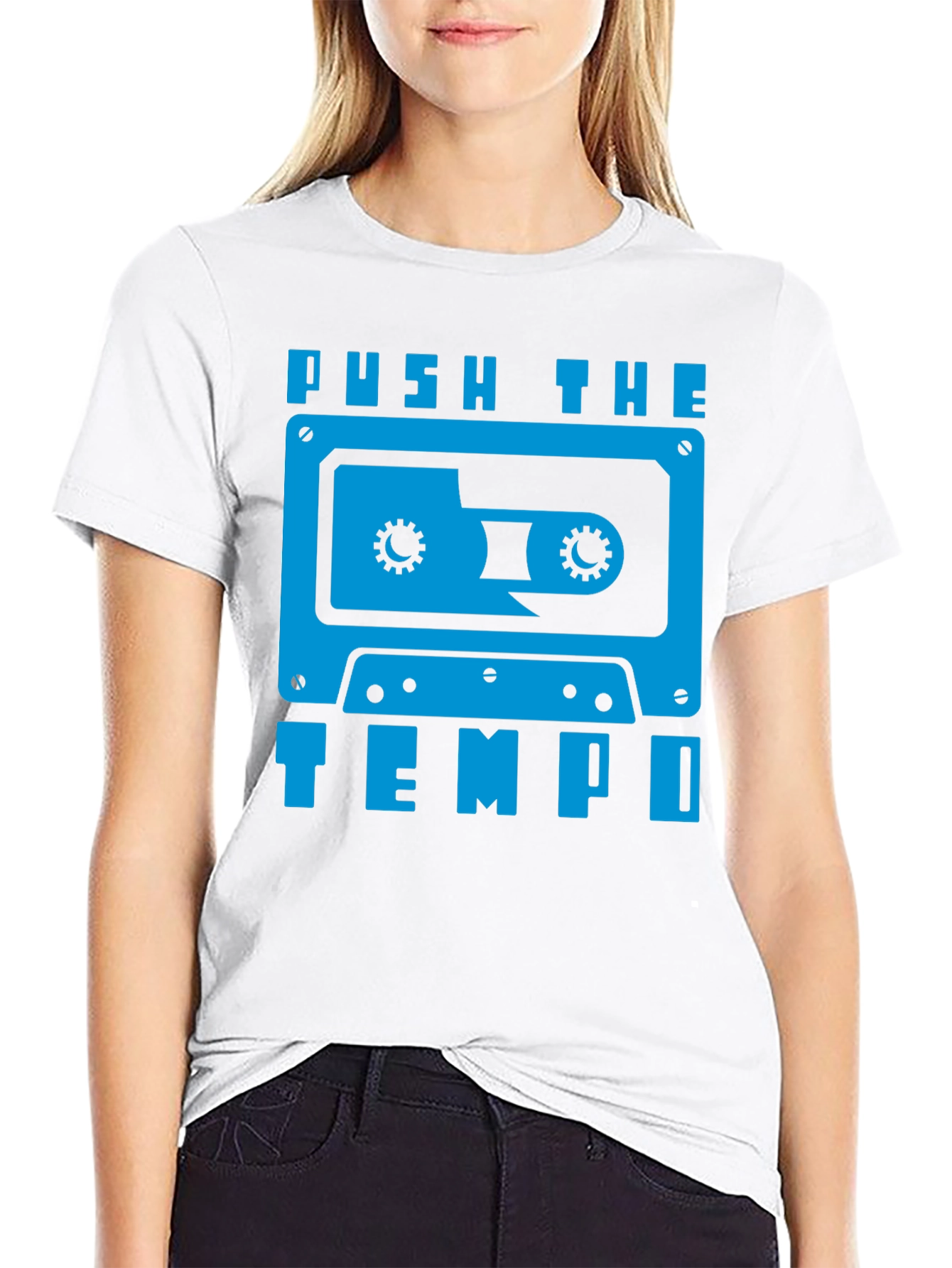 Push the Tempo Retro Cassette Tape Graphic Tee