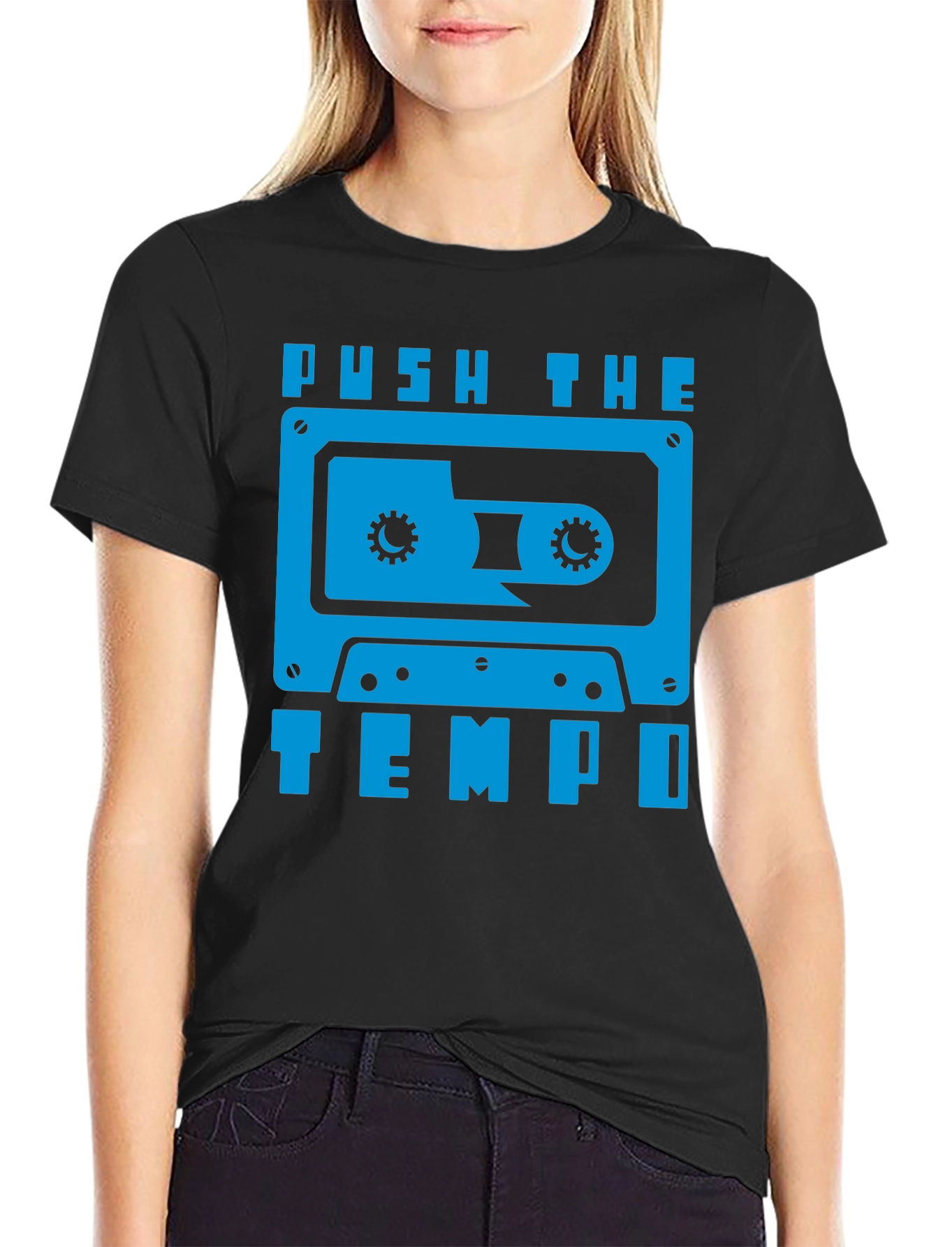 Push the Tempo Retro Cassette Tape Graphic Tee
