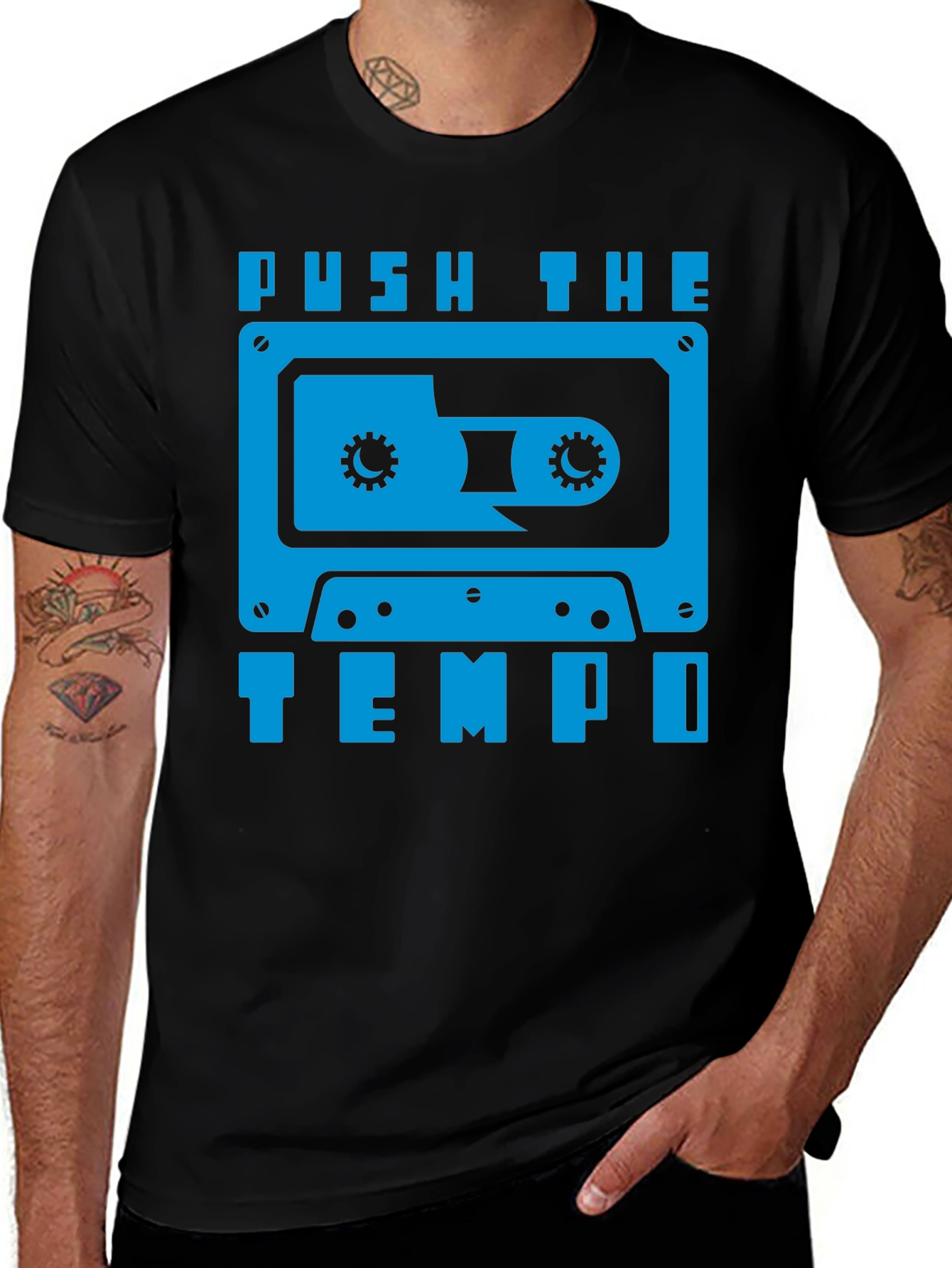Push the Tempo Retro Cassette Tape Graphic Tee