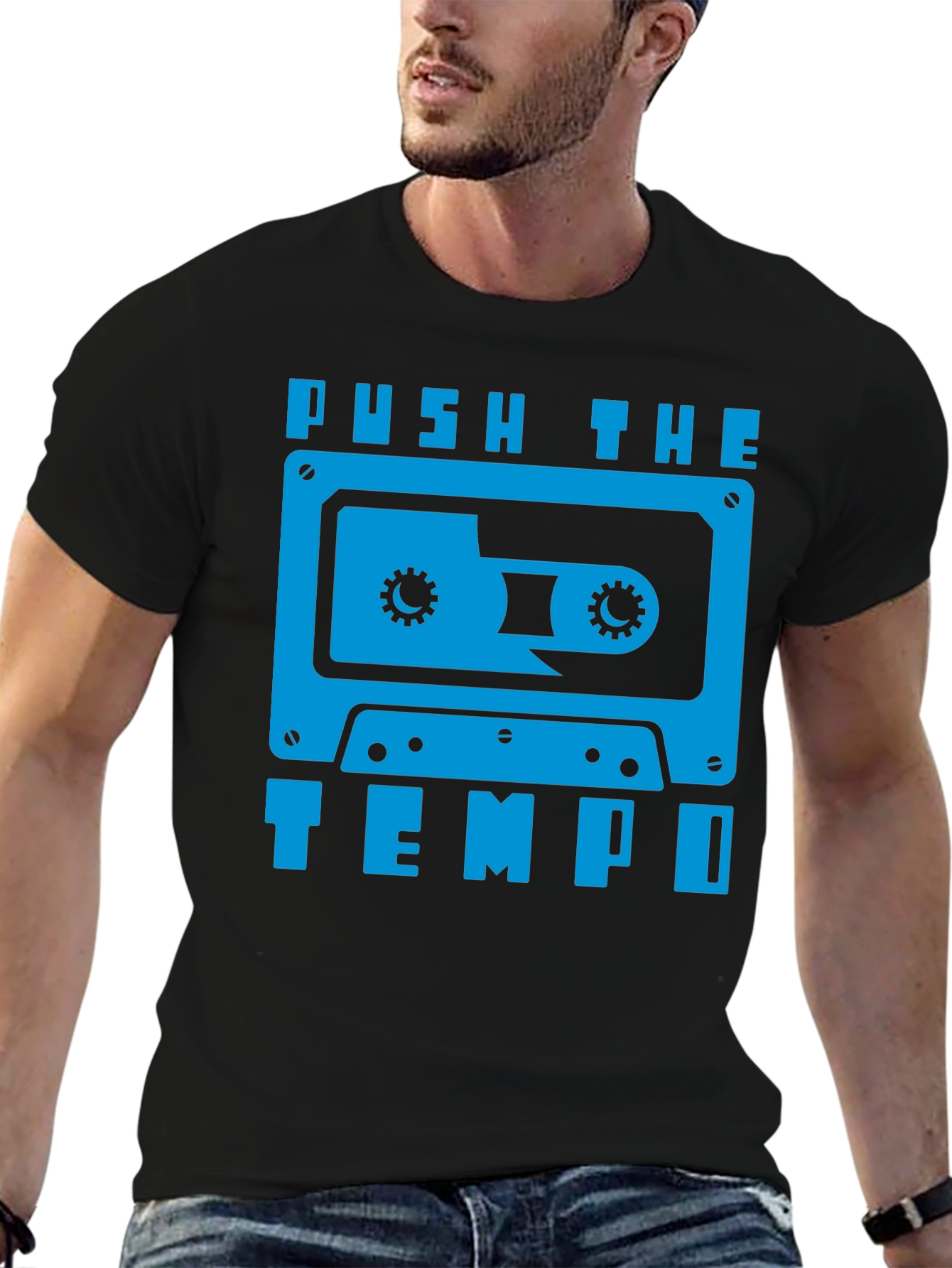 Push the Tempo Retro Cassette Tape Graphic Tee
