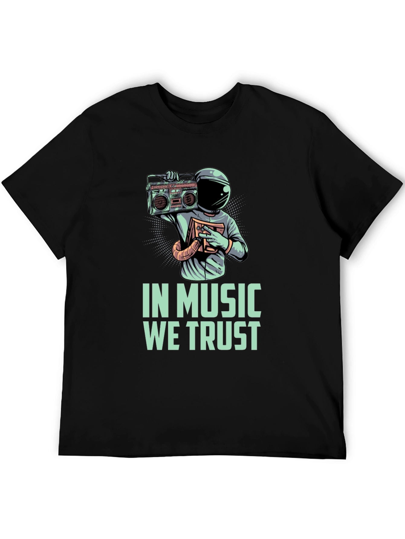 In Music We Trust T-Shirt Astronaut with Boombox