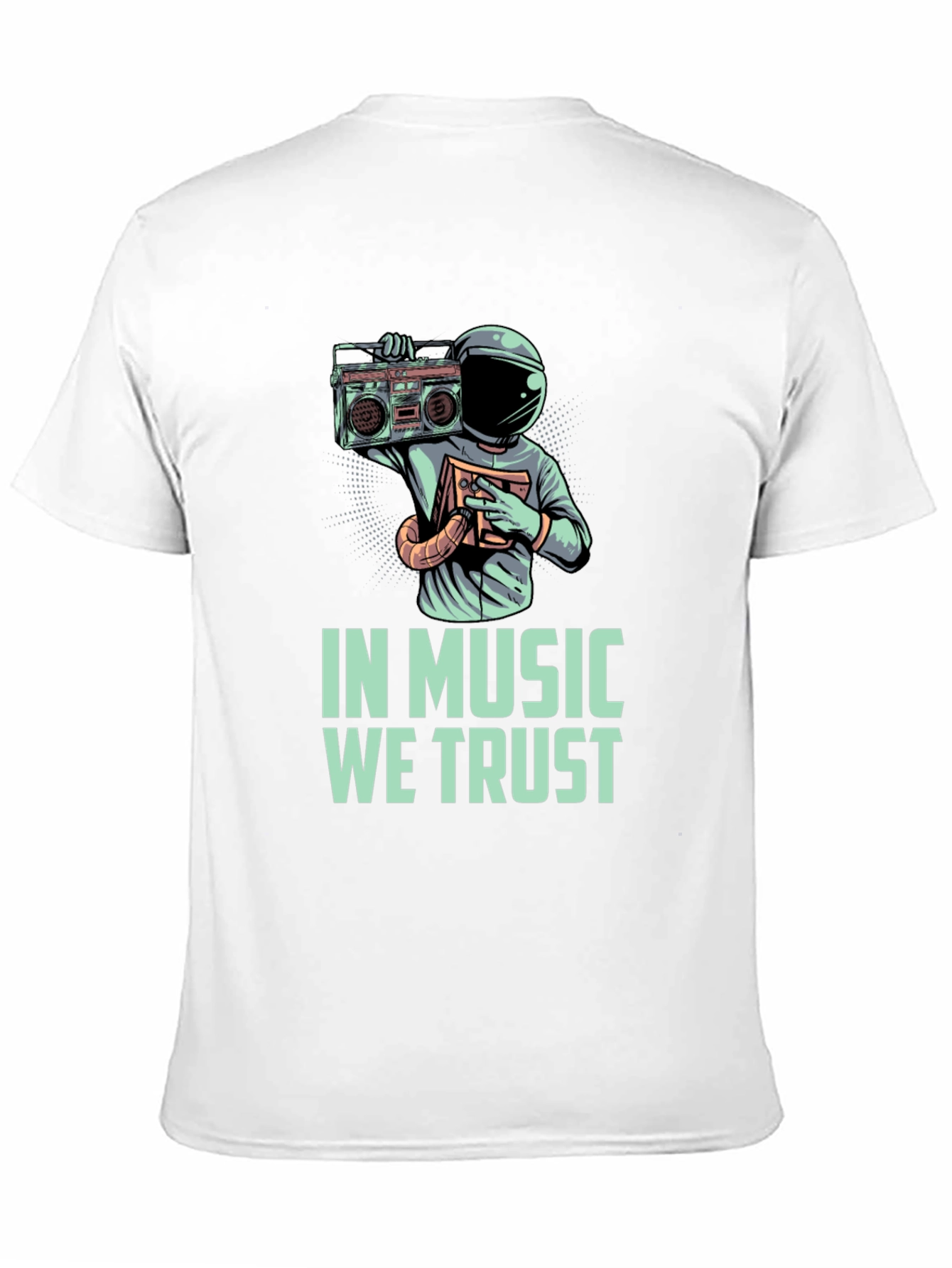 In Music We Trust T-Shirt Astronaut with Boombox