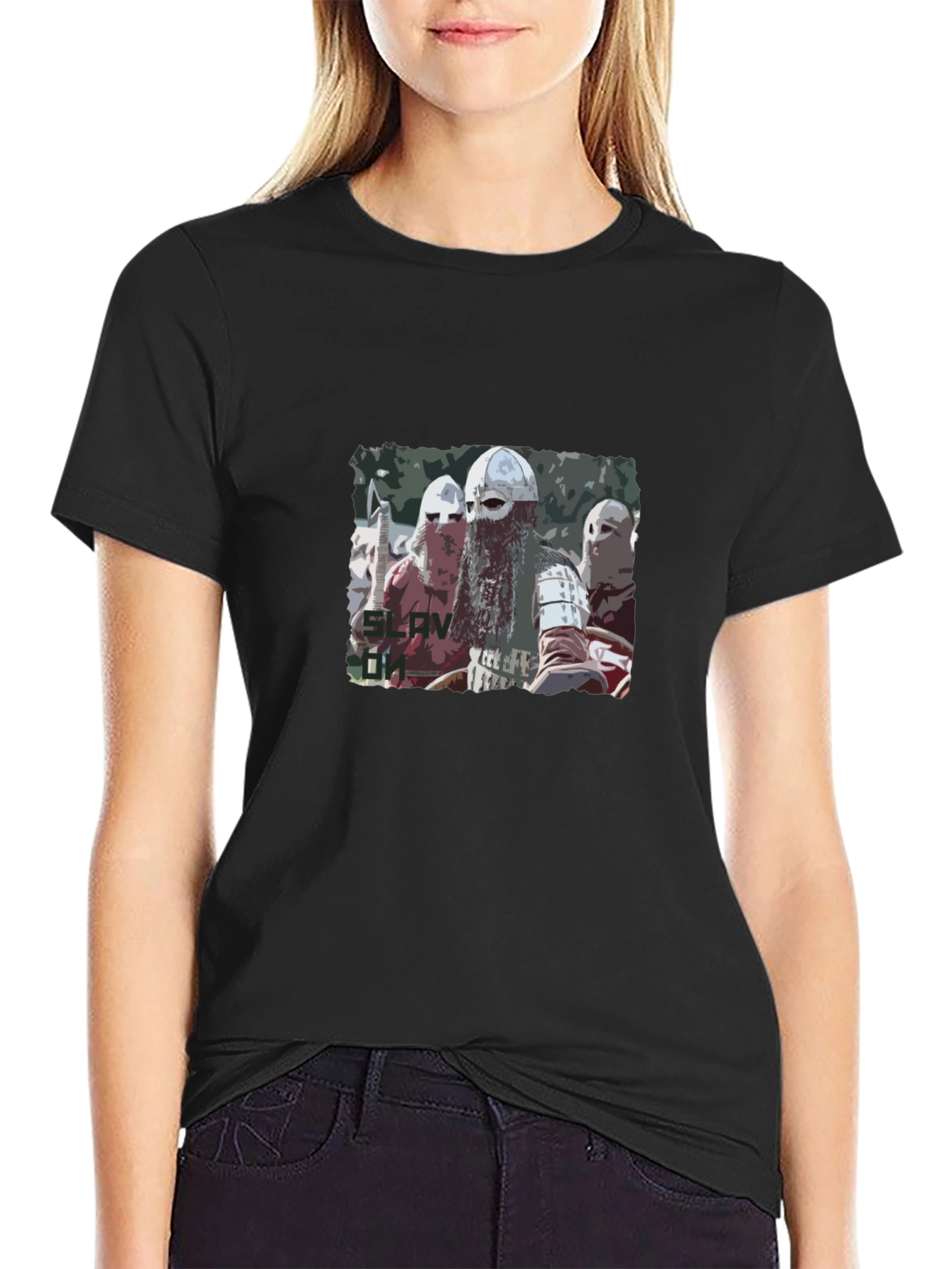 Slav On Viking Black T-Shirt
