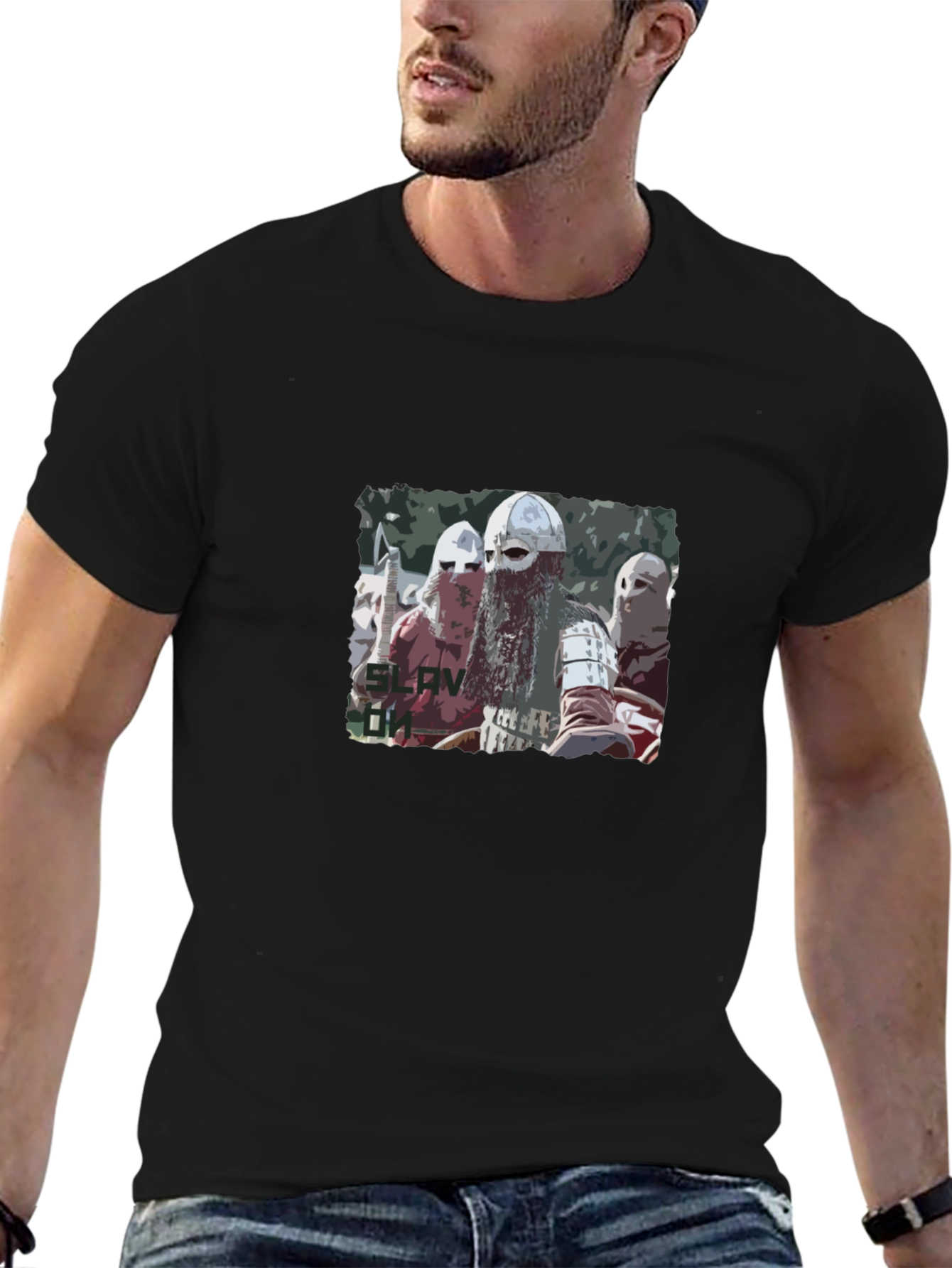 Slav On Viking Black T-Shirt