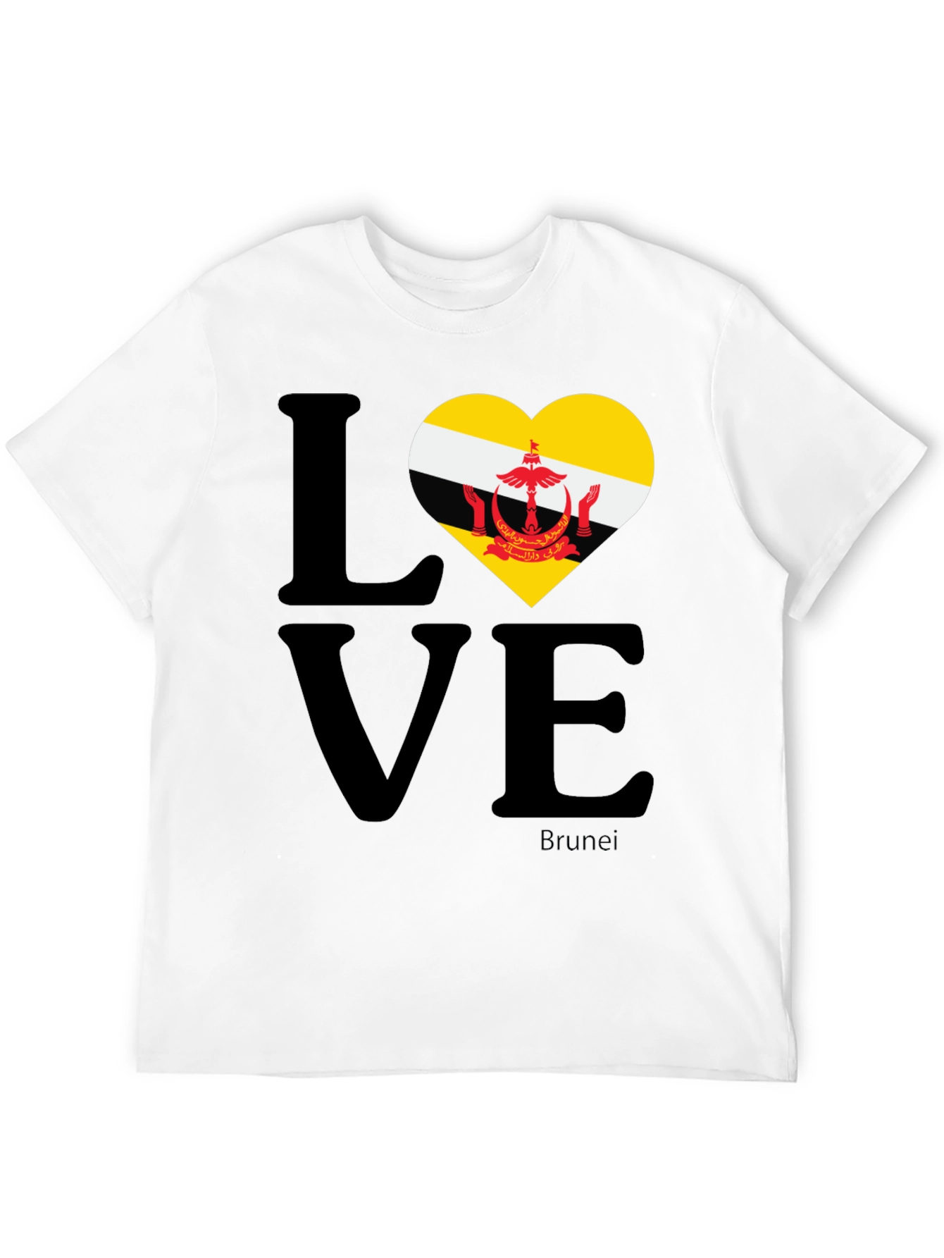 Brunei Flag Love Heart T-Shirt - Unisex