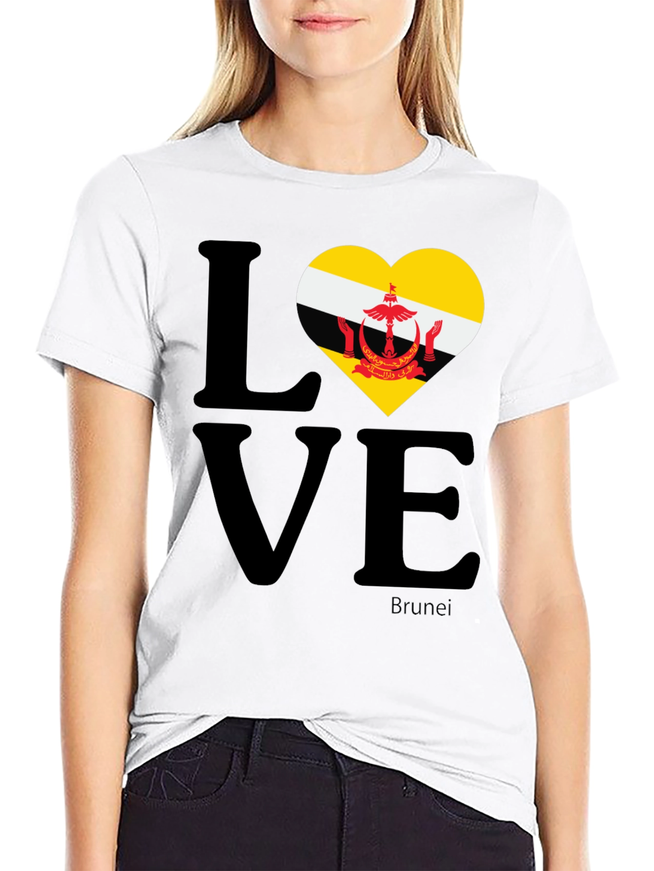 Brunei Flag Love Heart T-Shirt - Unisex