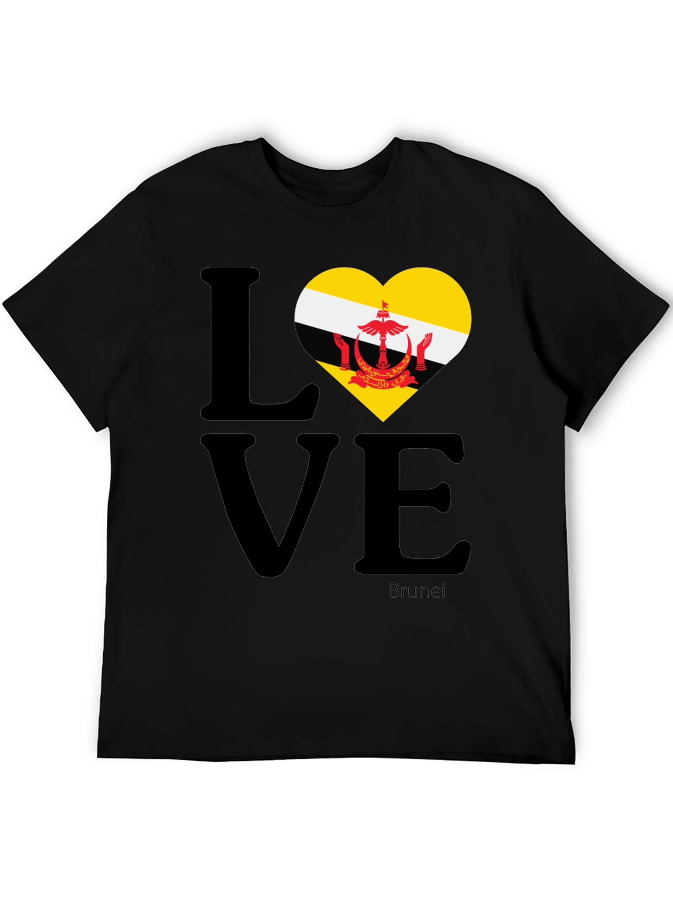 Brunei Flag Love Heart T-Shirt - Unisex