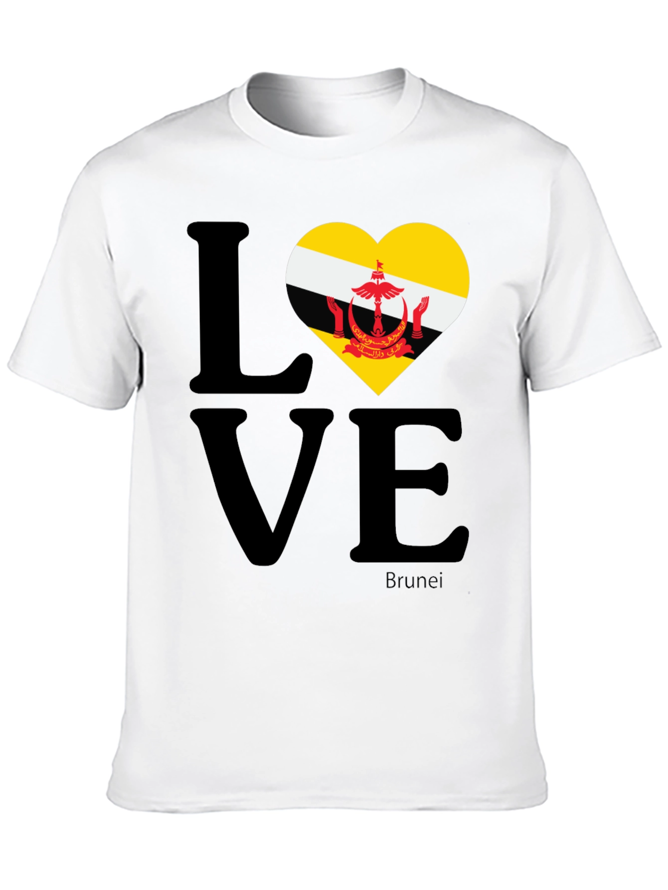 Brunei Flag Love Heart T-Shirt - Unisex