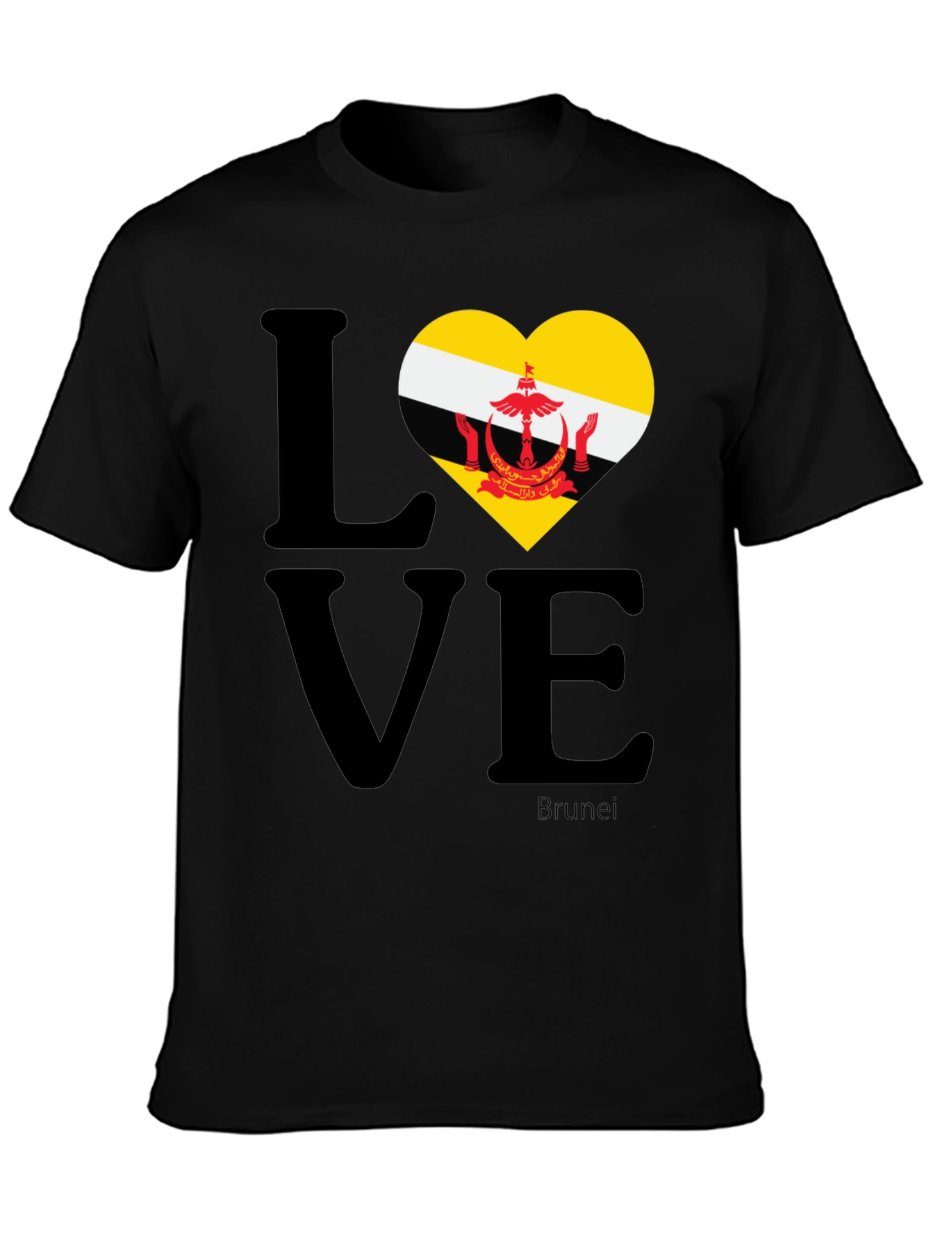 Brunei Flag Love Heart T-Shirt - Unisex