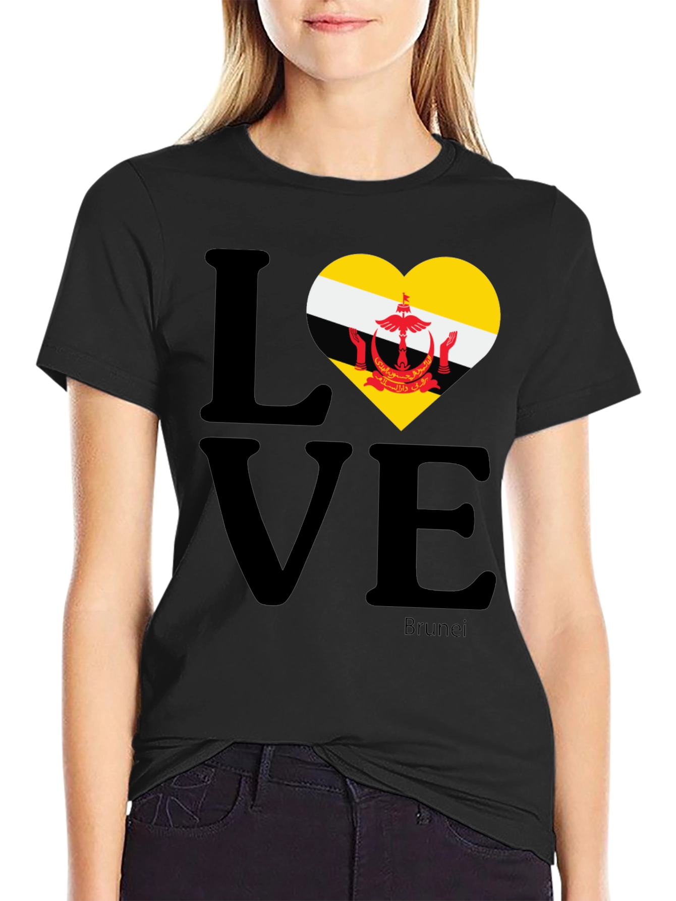 Brunei Flag Love Heart T-Shirt - Unisex