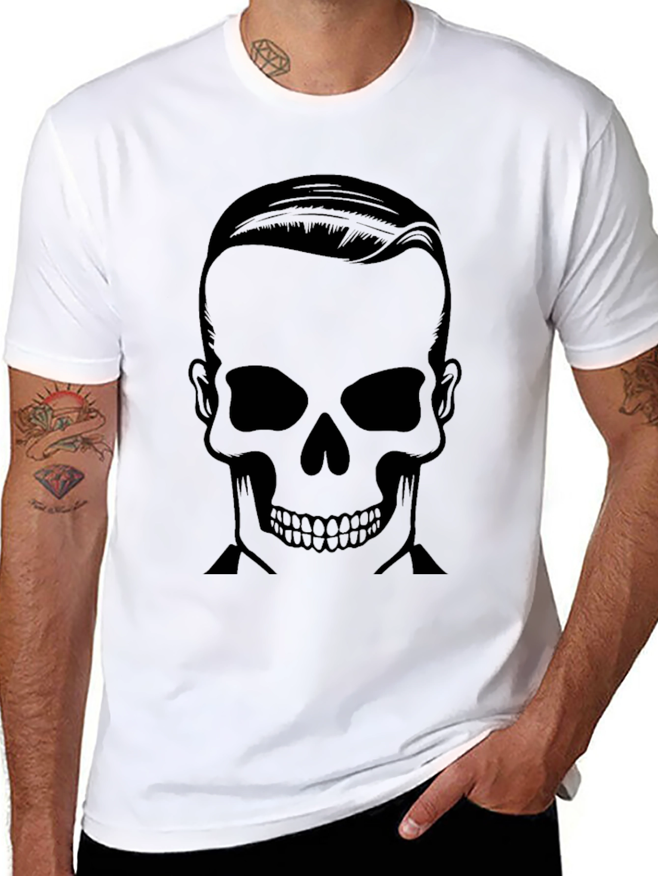 Grave Groom Tee - Stylish Skull Graphic T-Shirt