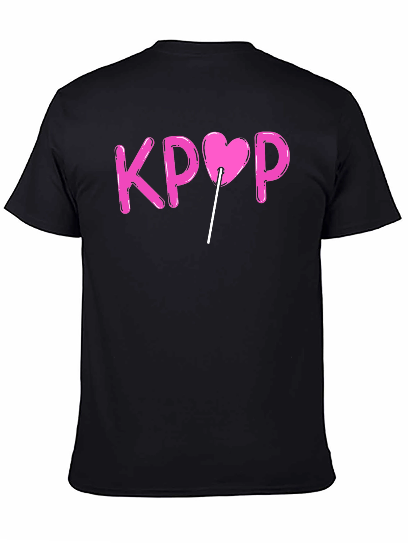 KPOP Heart Lollipop Black Graphic T-Shirt