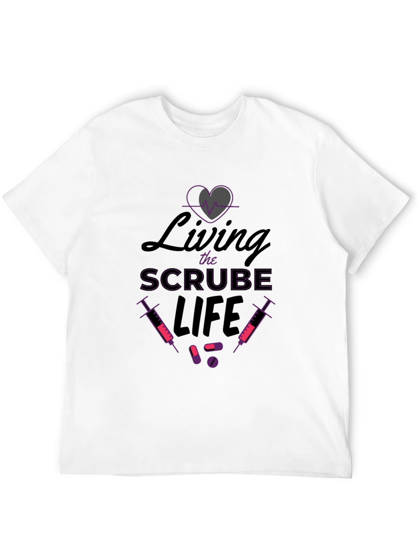 Living The Scrub Life Black Graphic T-Shirt