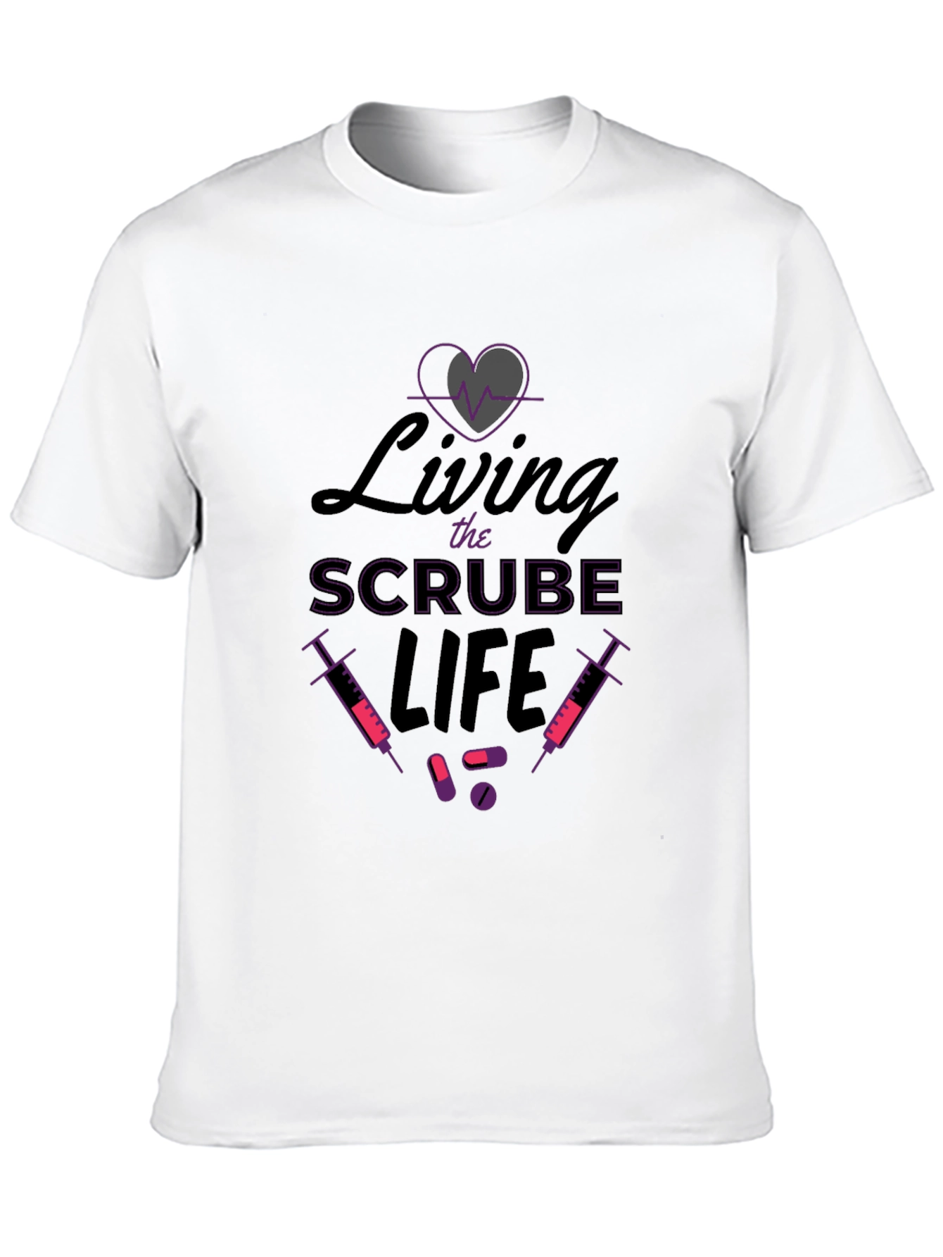 Living The Scrub Life Black Graphic T-Shirt