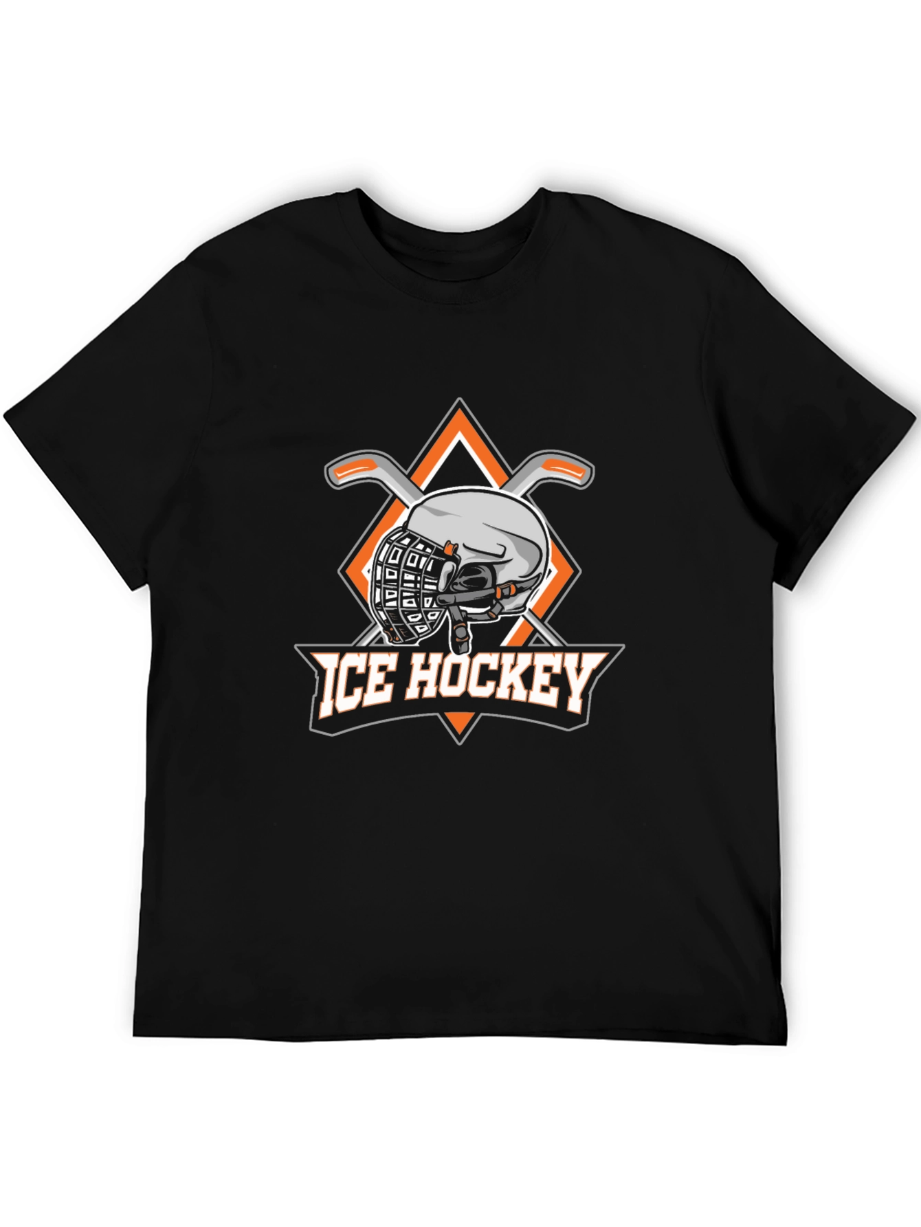 Ice Hockey Graphic T-Shirt - Black