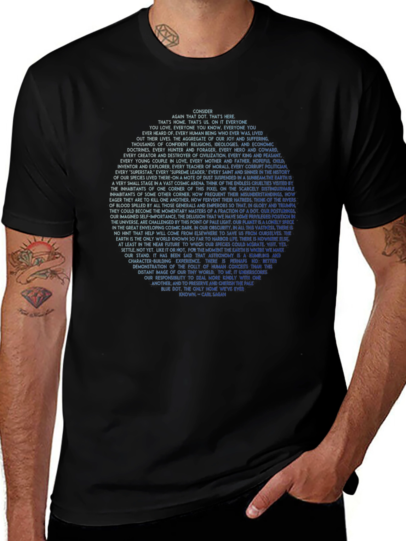 Pale Blue Dot - Carl Sagan Quote T-Shirt