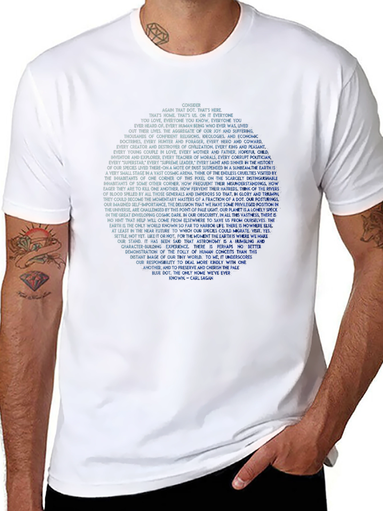 Pale Blue Dot - Carl Sagan Quote T-Shirt