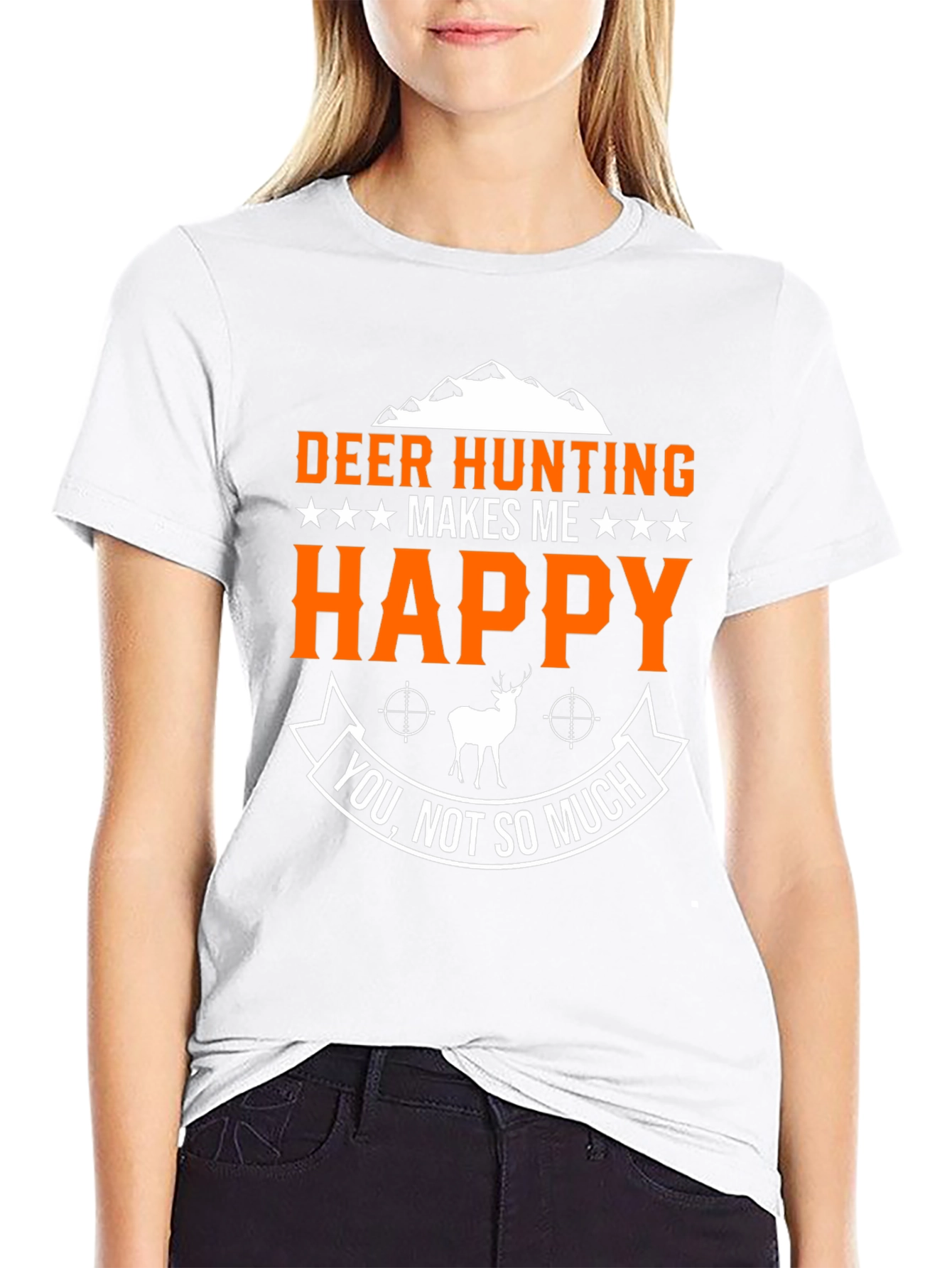 Deer Hunting Makes Me Happy Graphic T-Shirt