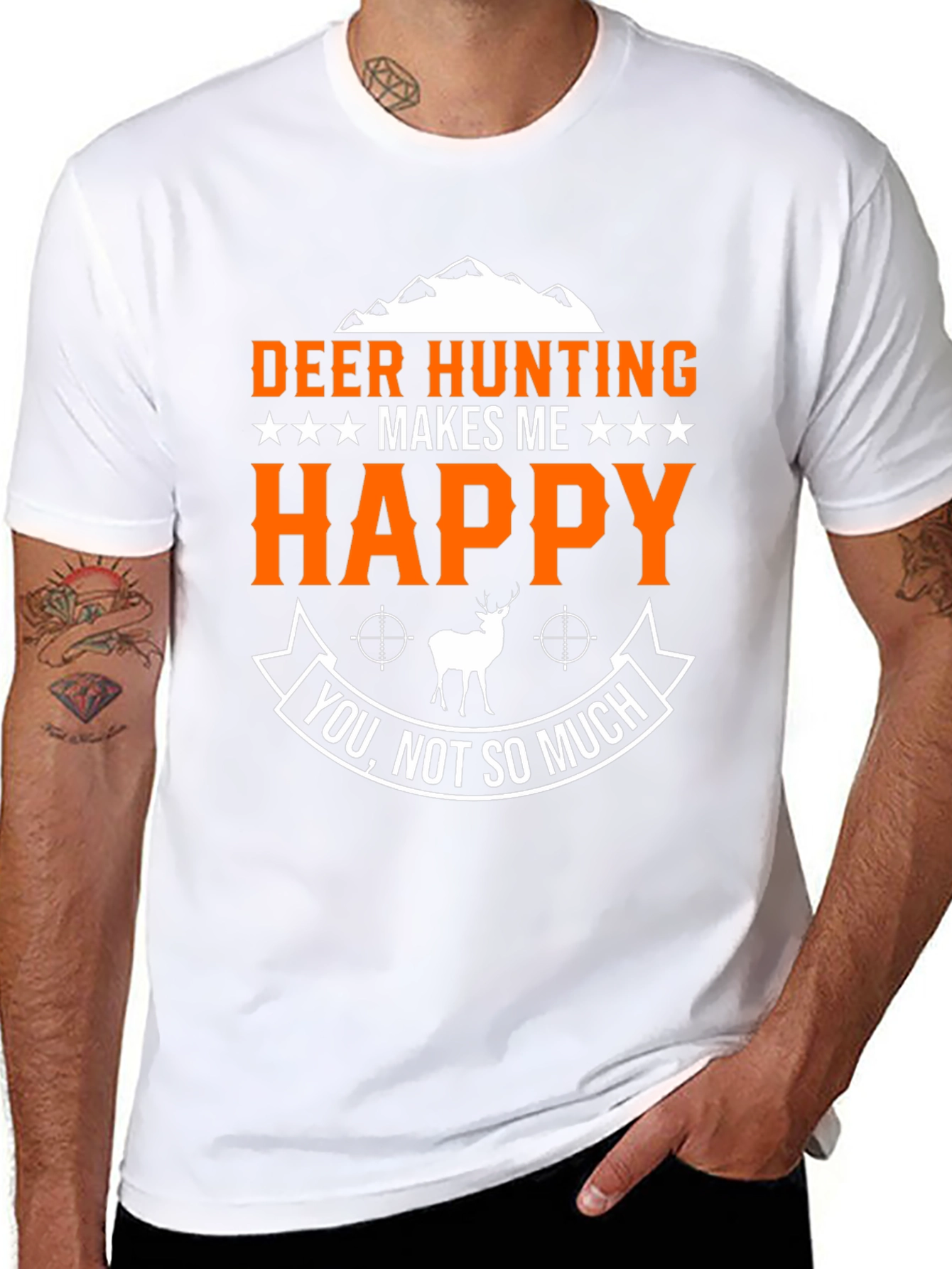 Deer Hunting Makes Me Happy Graphic T-Shirt