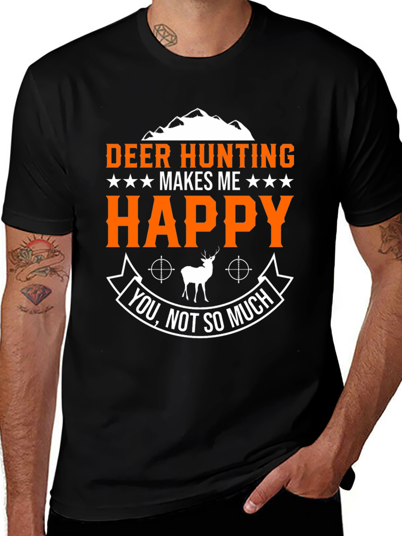 Deer Hunting Makes Me Happy Graphic T-Shirt