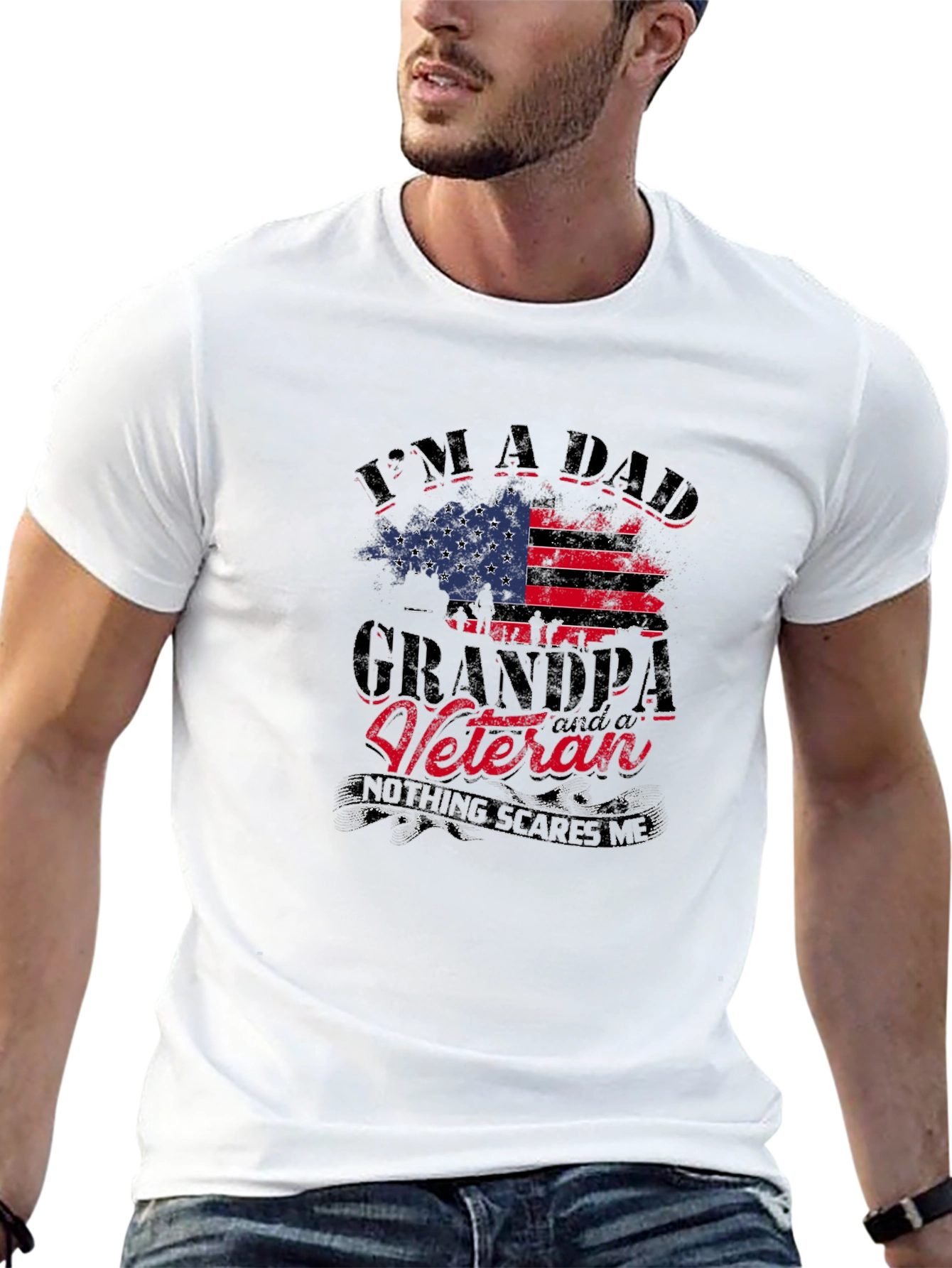 Patriotic Dad Grandpa Veteran Graphic Tee