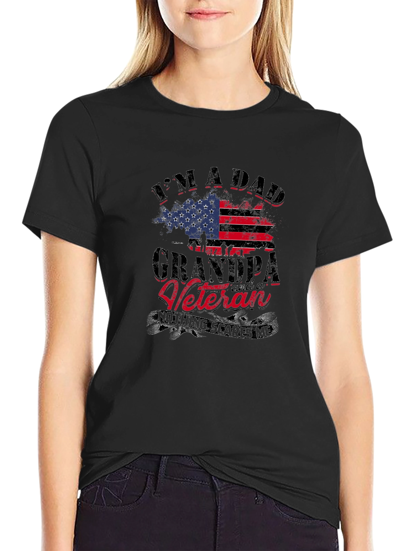 Patriotic Dad Grandpa Veteran Graphic Tee