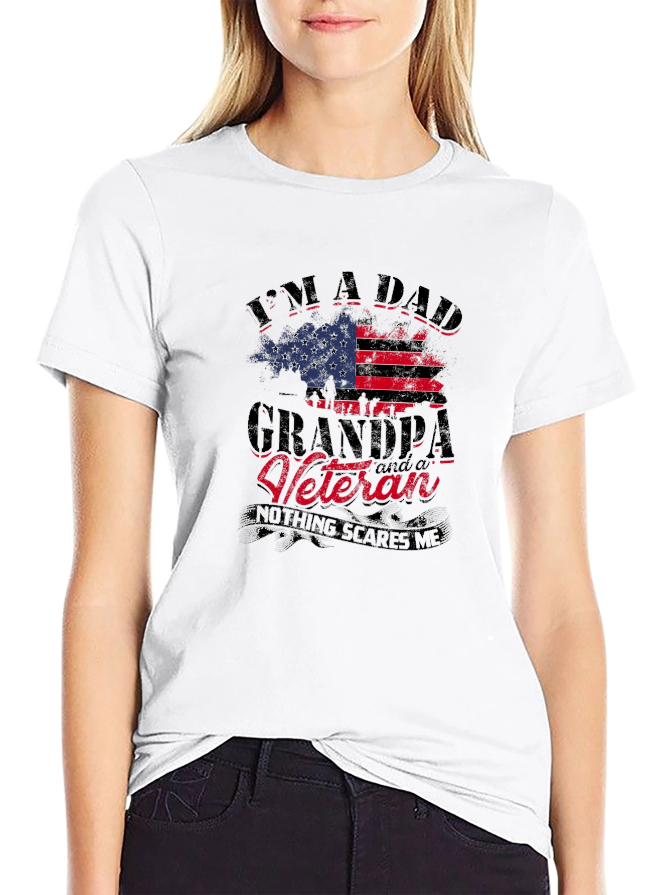 Patriotic Dad Grandpa Veteran Graphic Tee