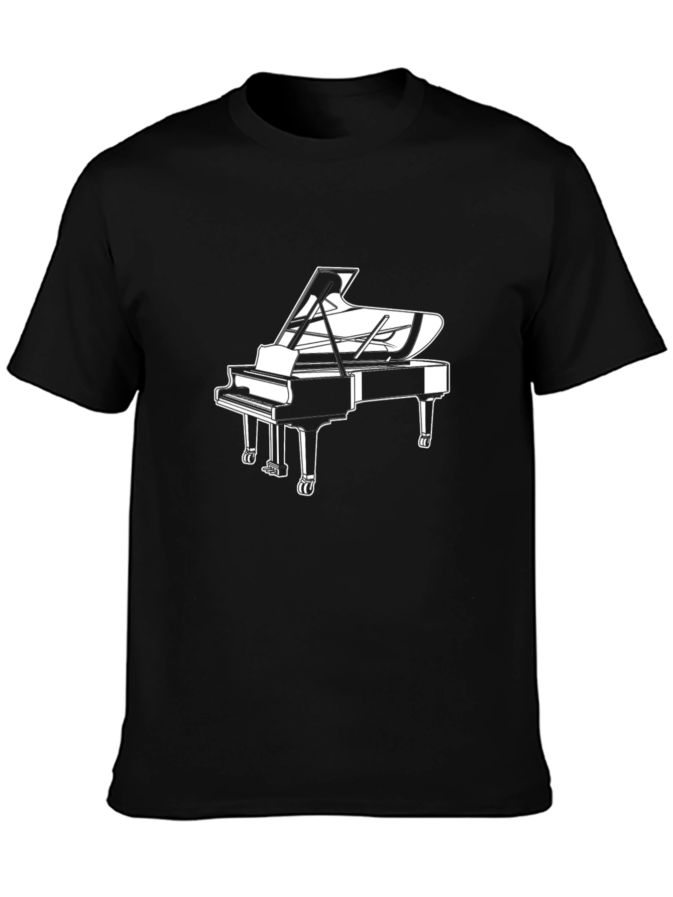 Grand Piano Graphic Tee - Black Music Lover T-Shirt