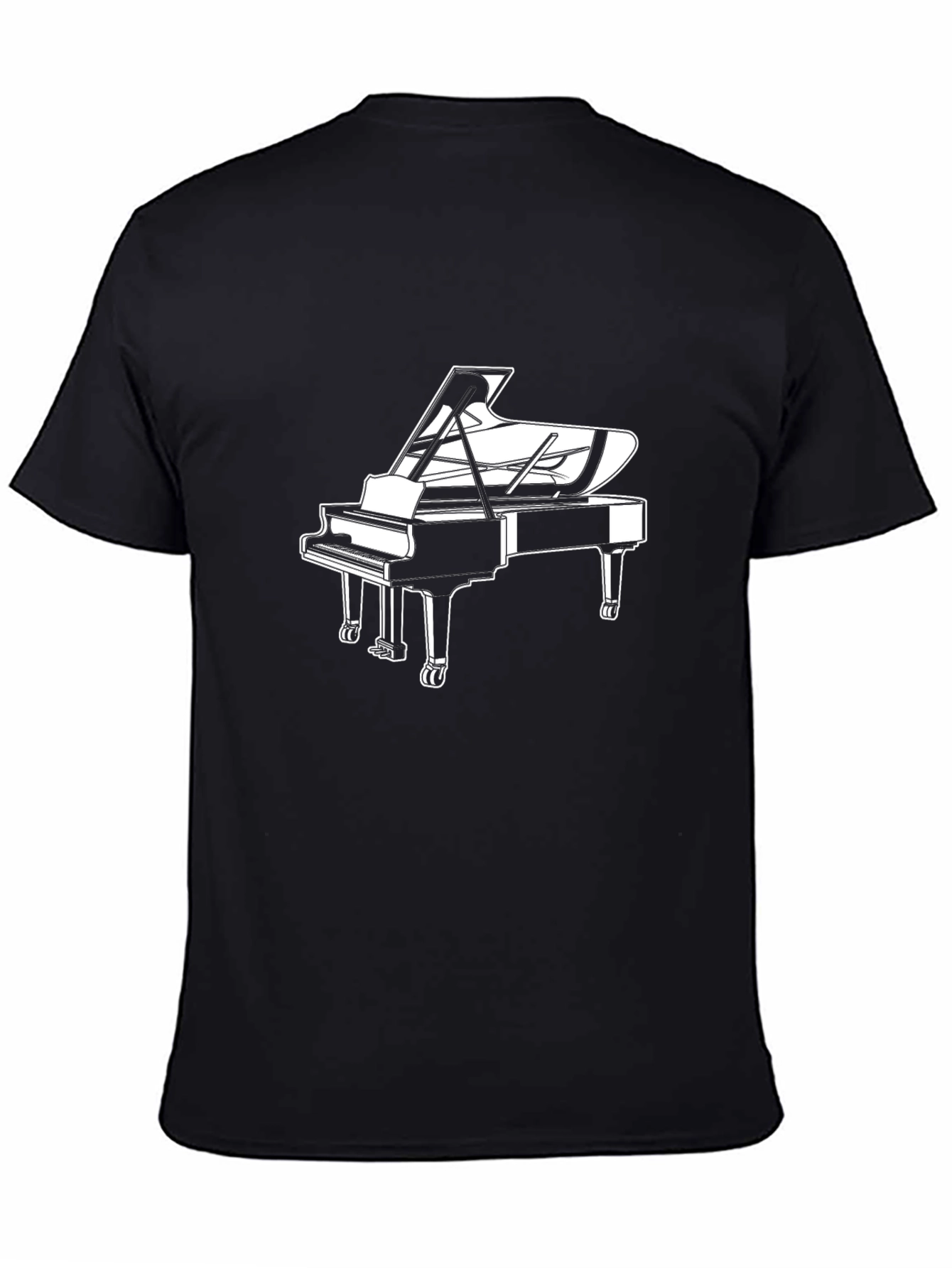 Grand Piano Graphic Tee - Black Music Lover T-Shirt