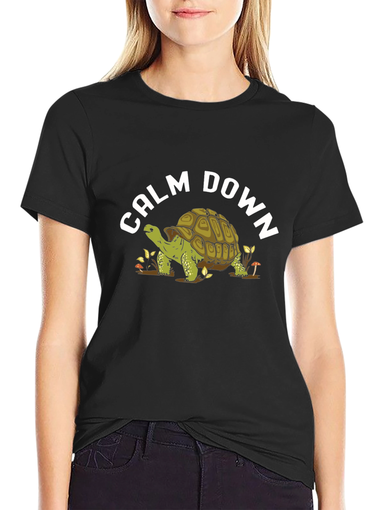 Calm Down Turtle Graphic T-Shirt