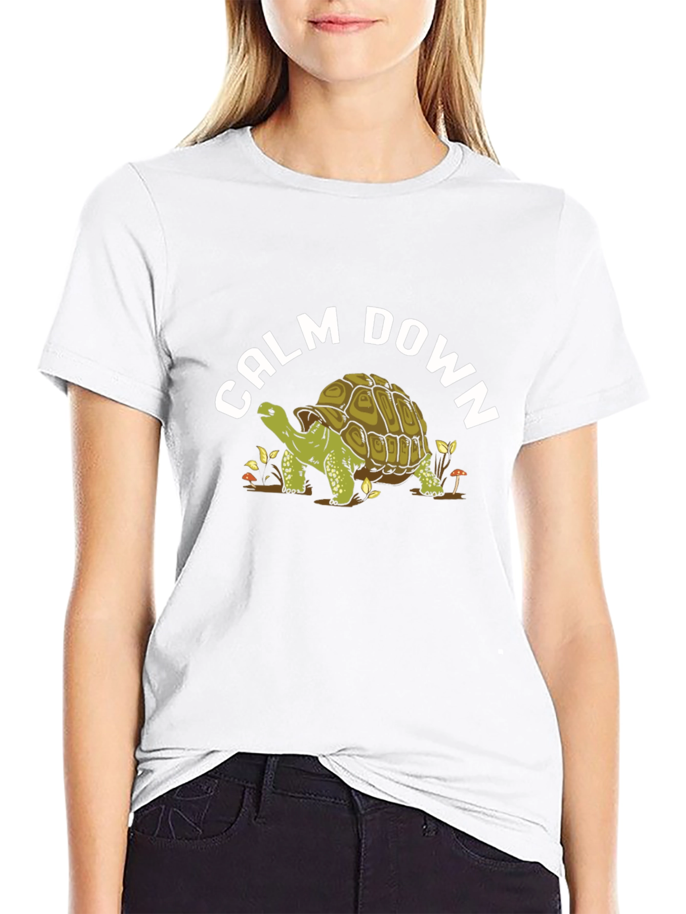 Calm Down Turtle Graphic T-Shirt