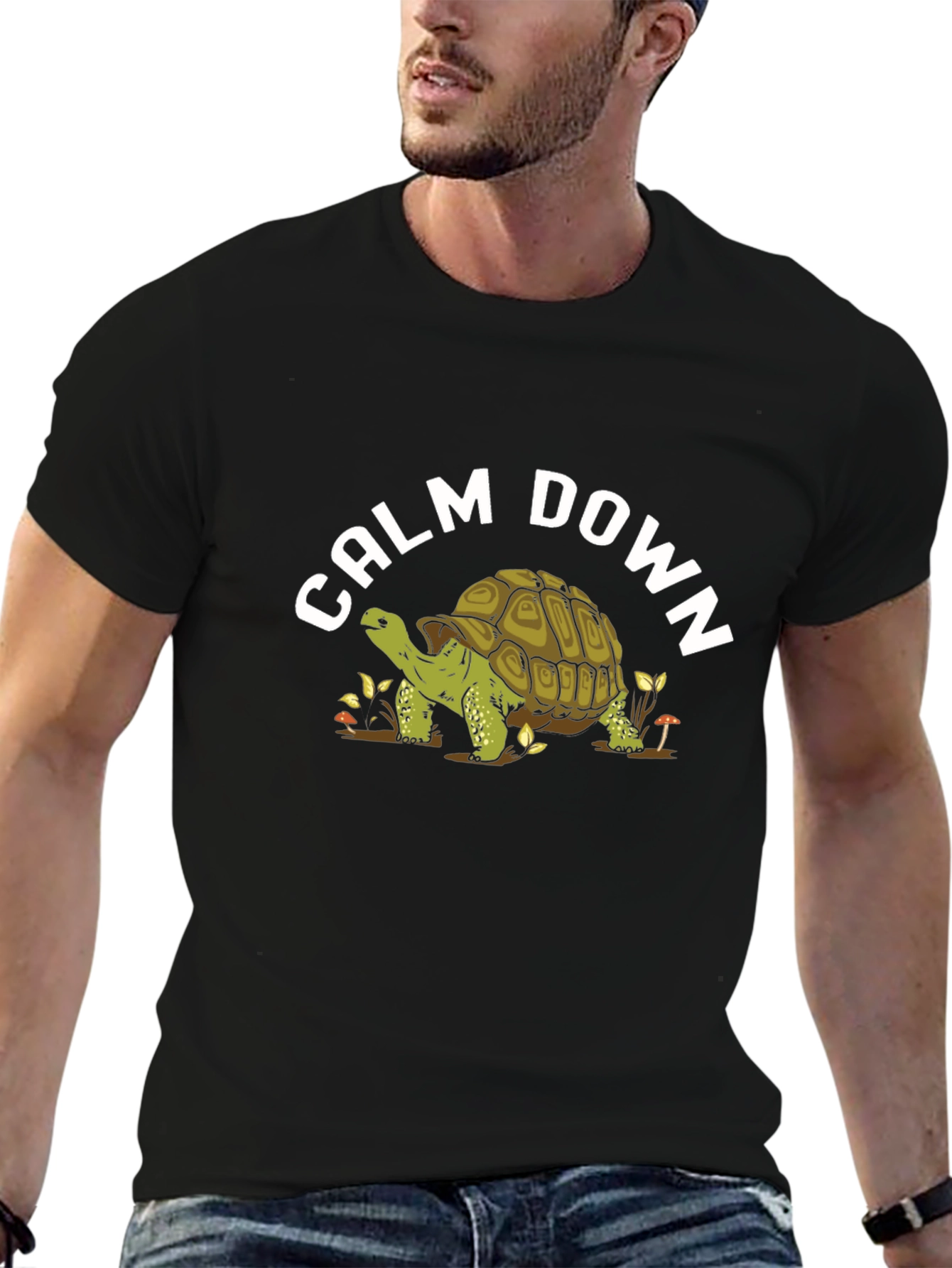 Calm Down Turtle Graphic T-Shirt