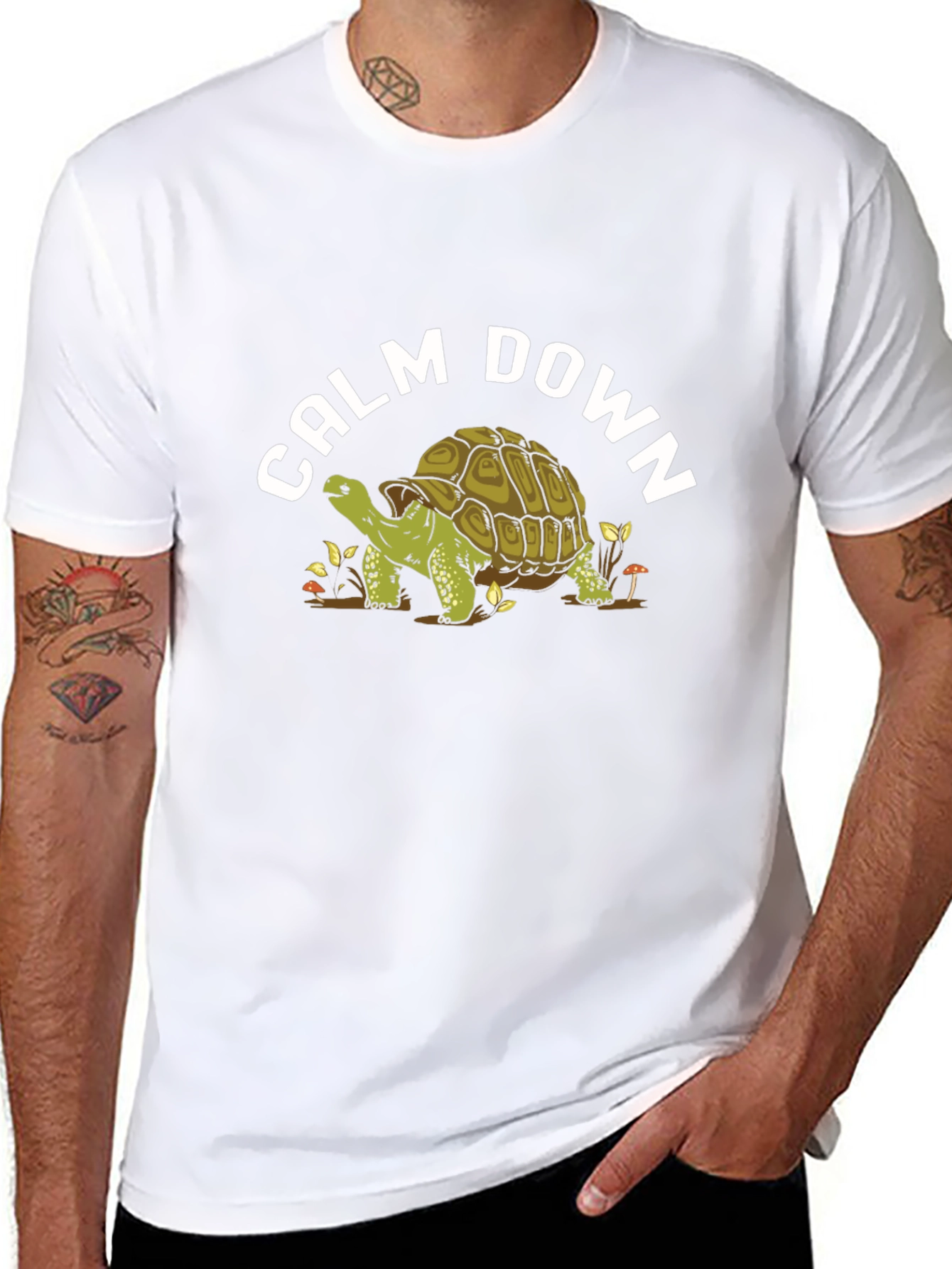 Calm Down Turtle Graphic T-Shirt