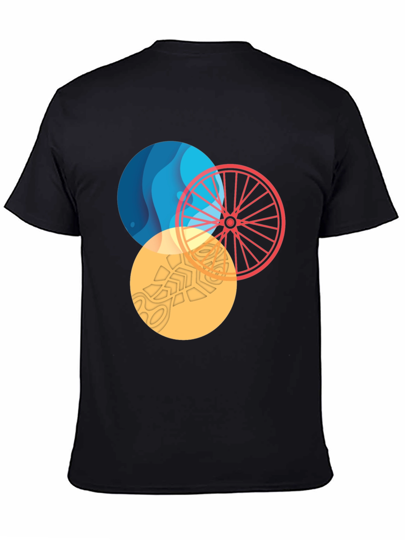 Abstract Circle Graphic Tee - Stylish Mens T-Shirt