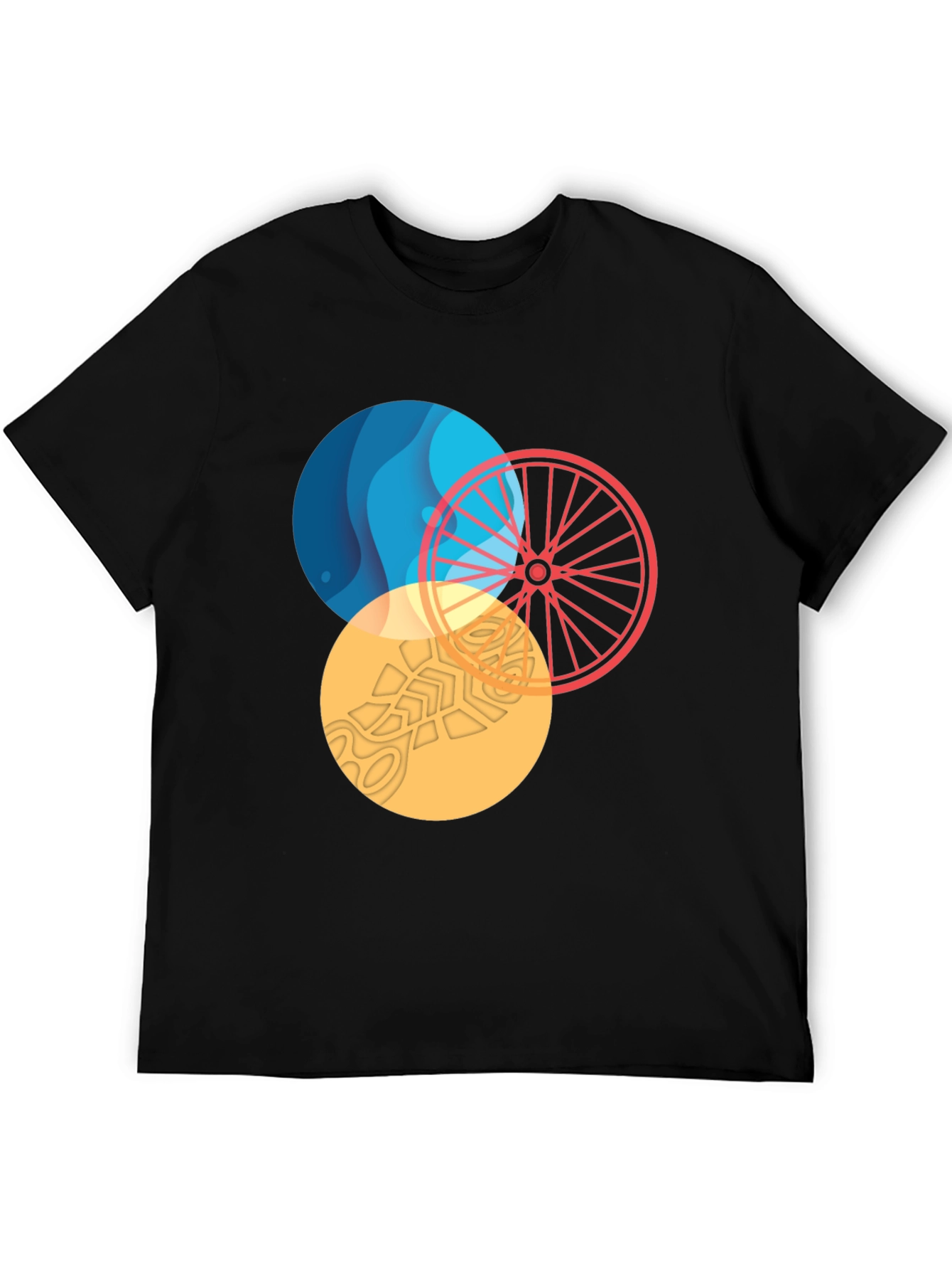 Abstract Circle Graphic Tee - Stylish Mens T-Shirt