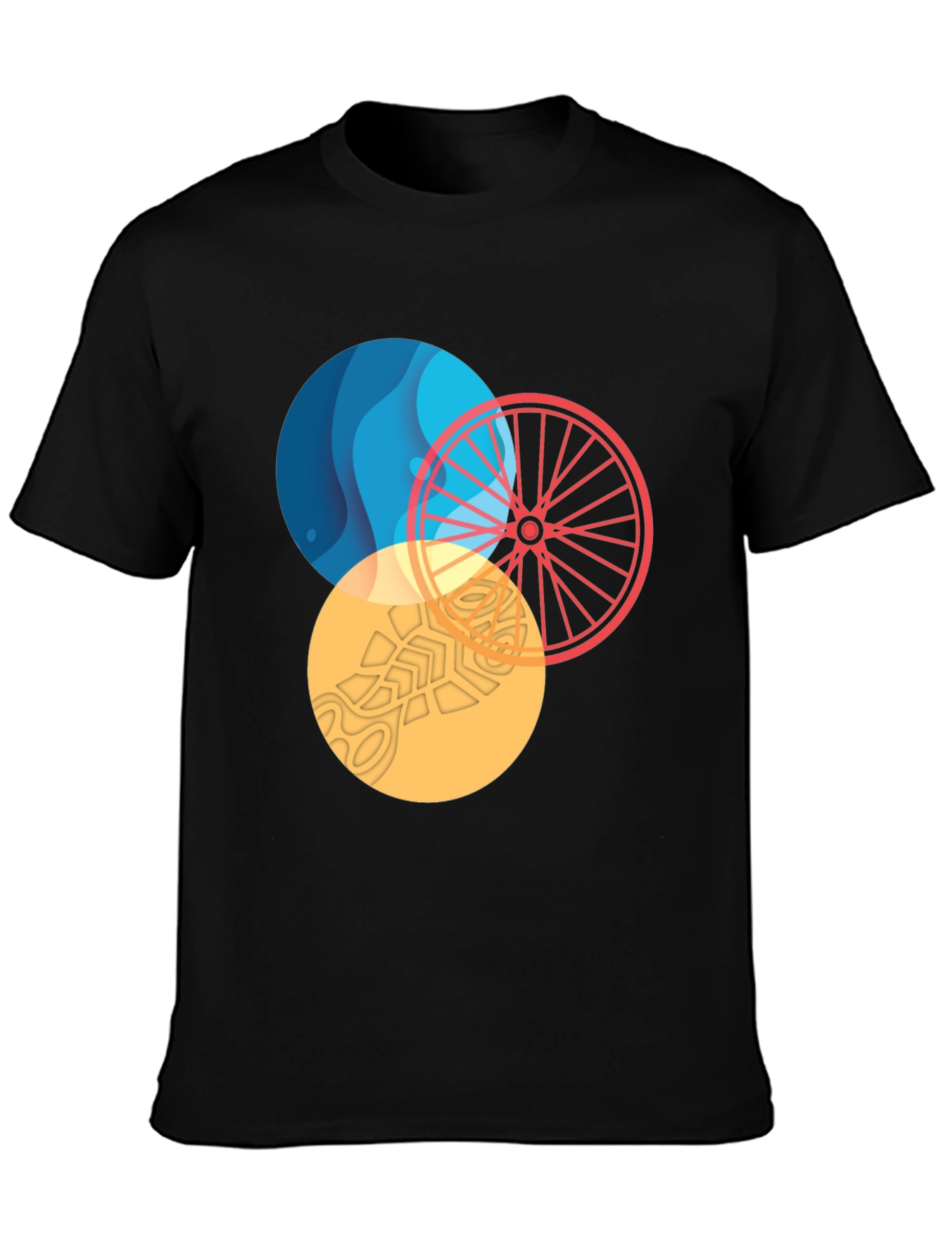 Abstract Circle Graphic Tee - Stylish Mens T-Shirt