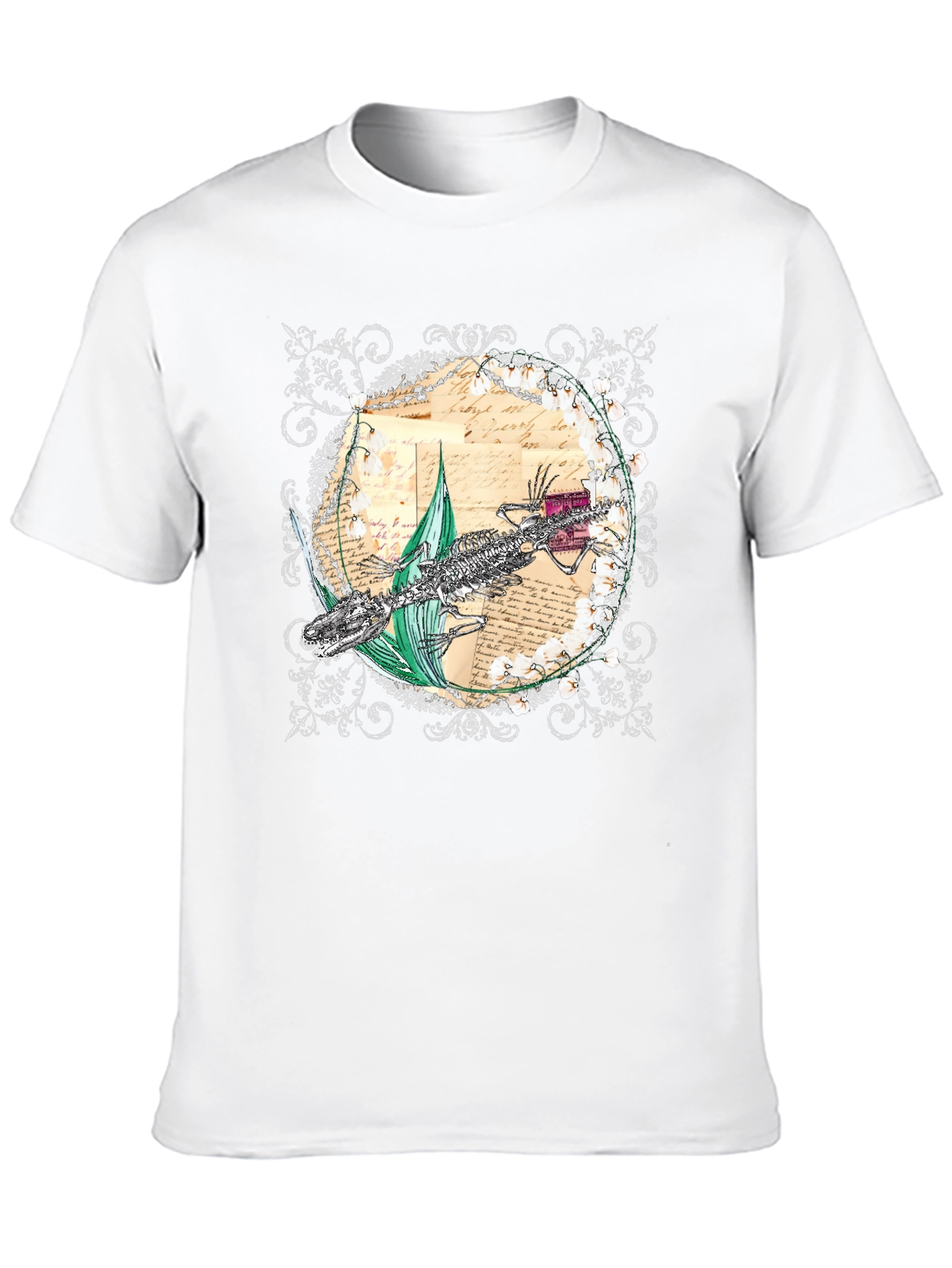 Gothic Alligator Skeleton T-Shirt