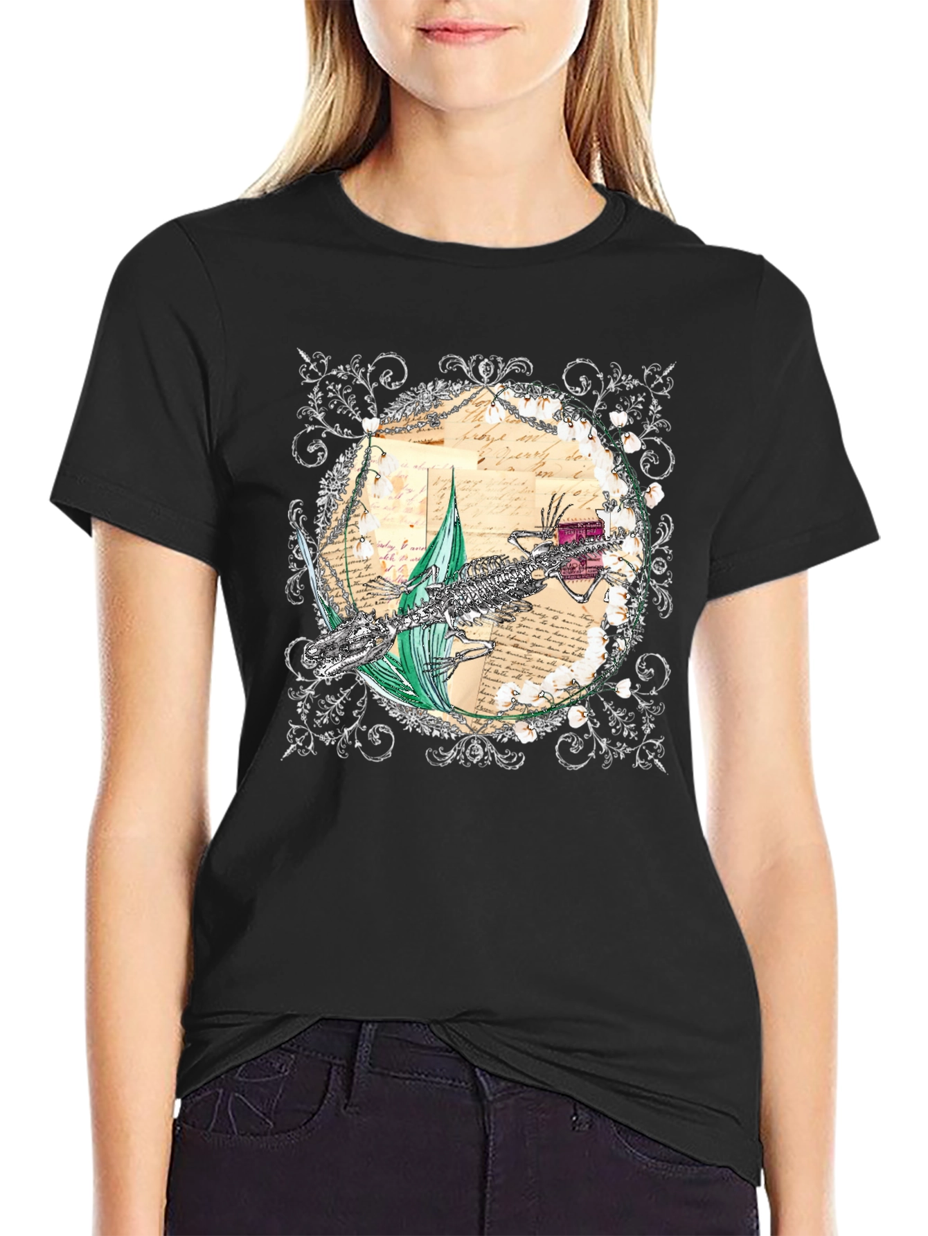 Gothic Alligator Skeleton T-Shirt