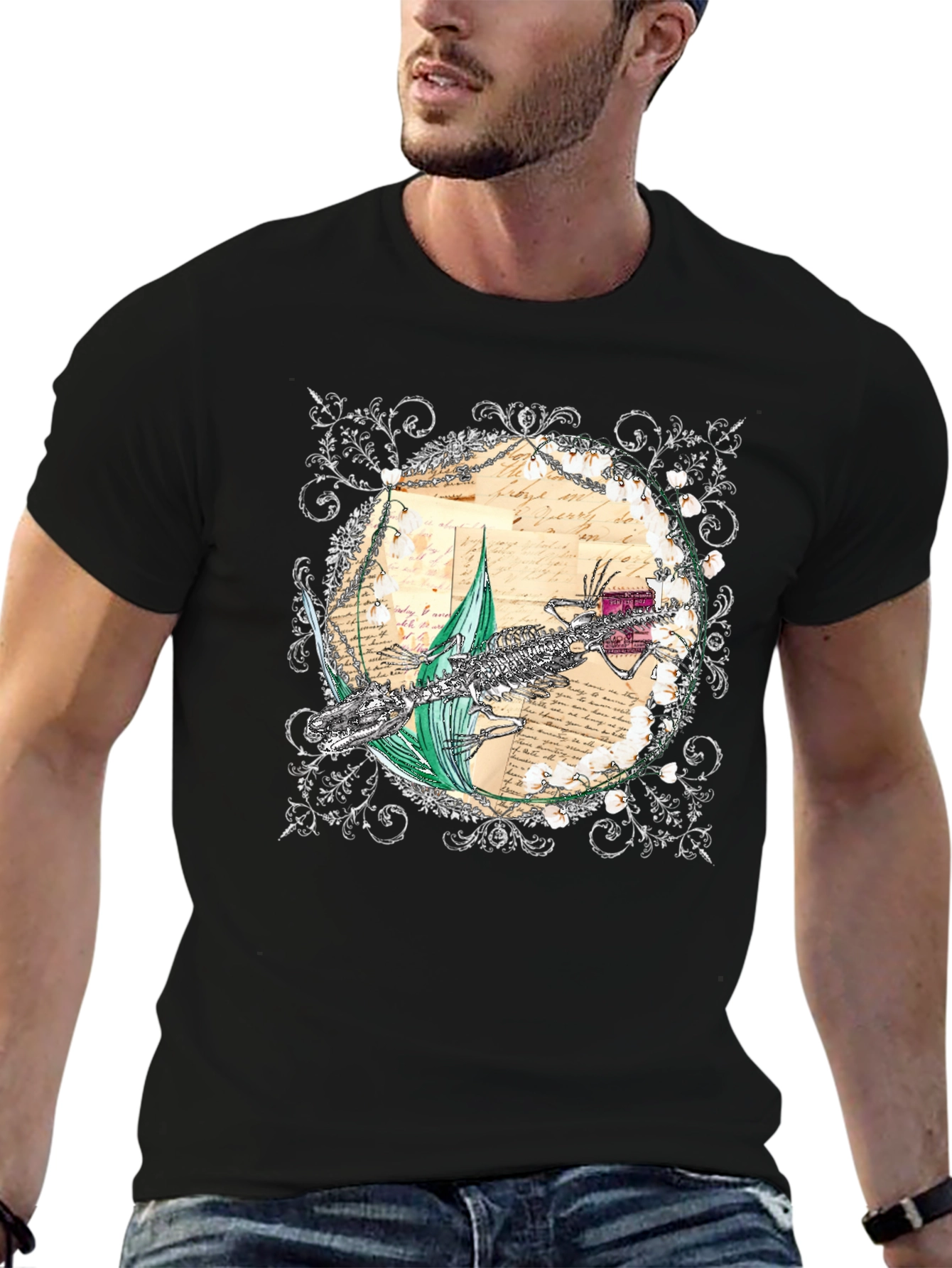 Gothic Alligator Skeleton T-Shirt
