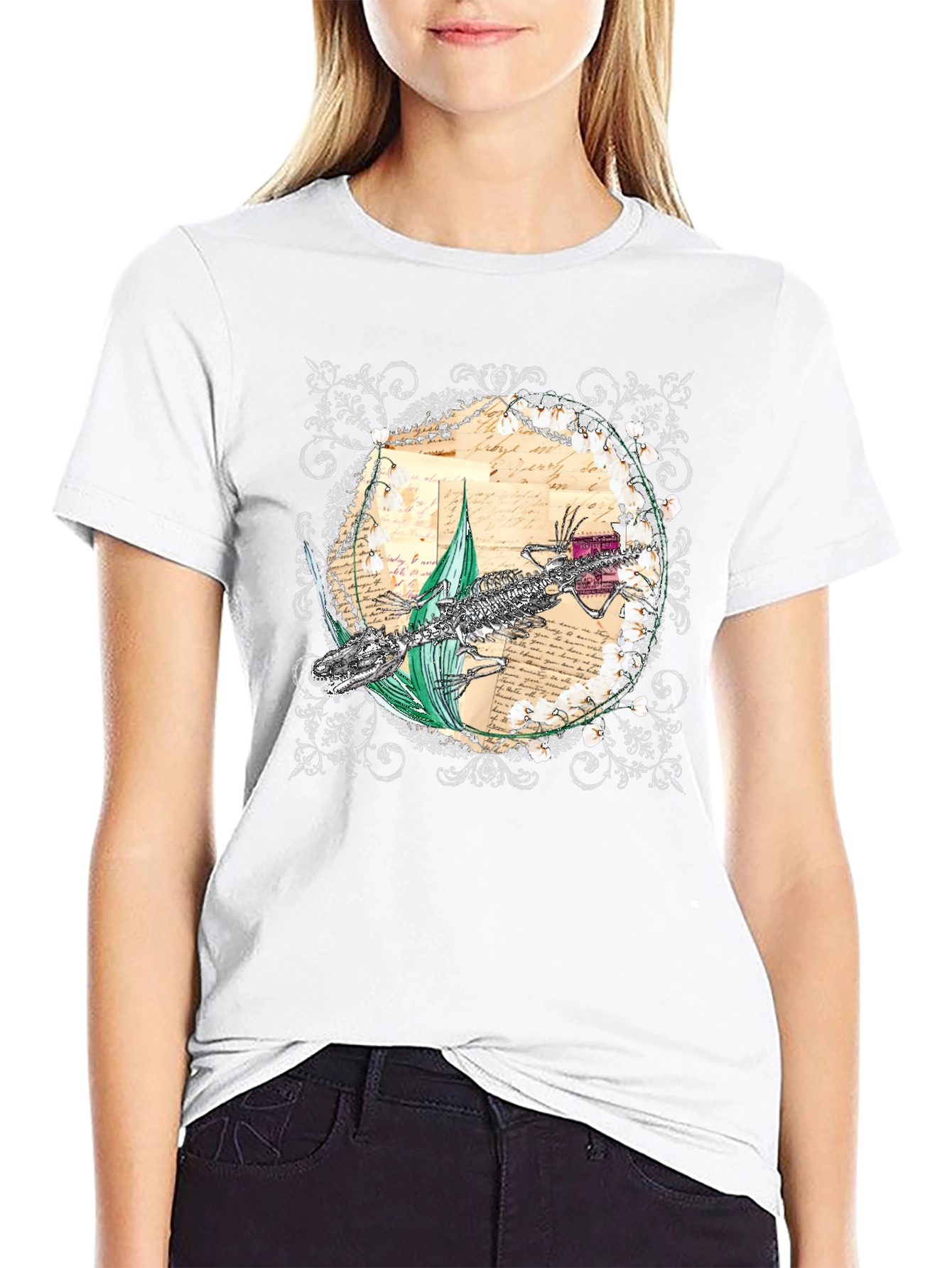 Gothic Alligator Skeleton T-Shirt