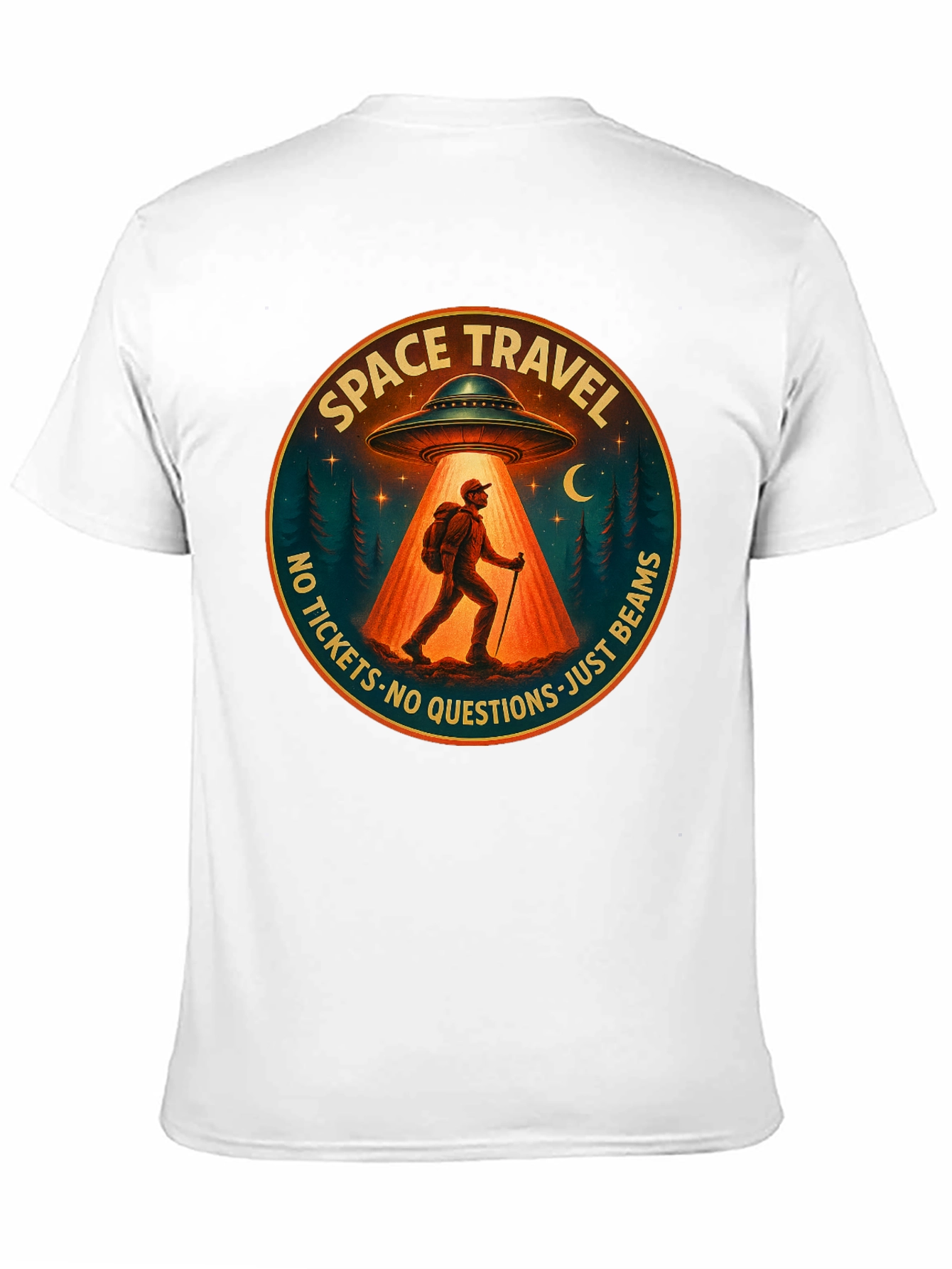 Space Travel UFO Abduction Graphic Tee