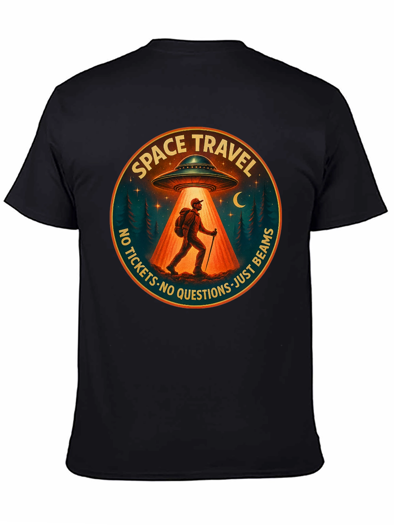 Space Travel UFO Abduction Graphic Tee