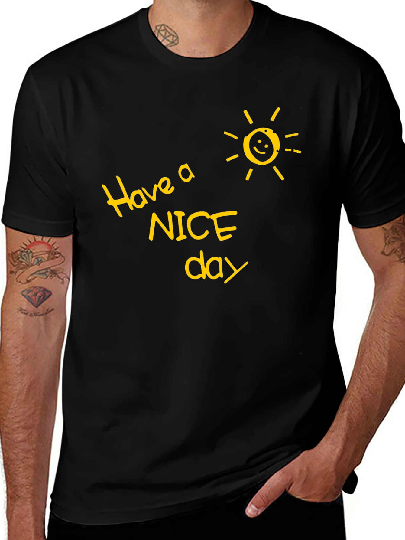 Have a Nice Day Graphic Tee - Black
