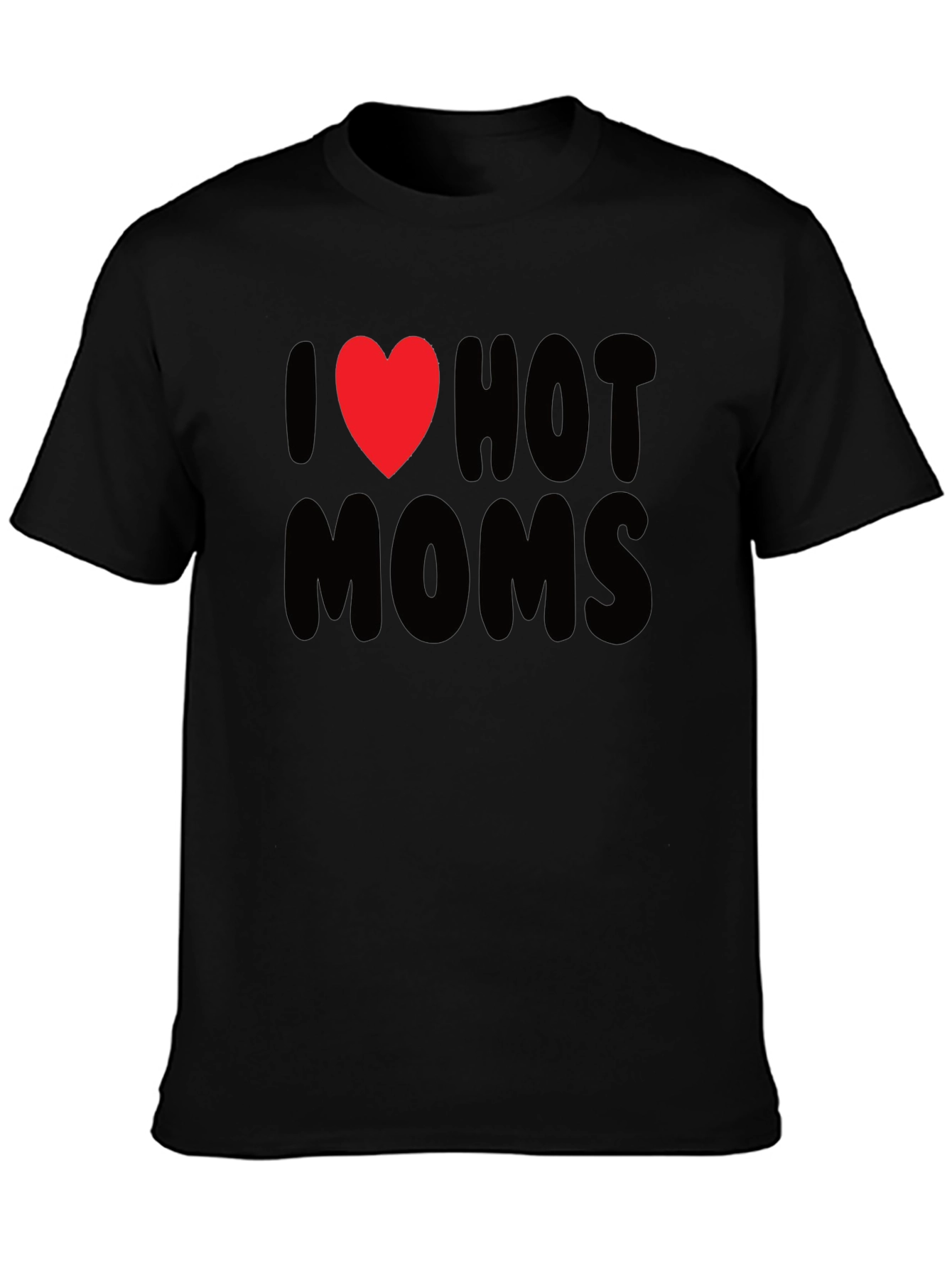 I Heart Hot Moms Graphic Tee - Black T-Shirt