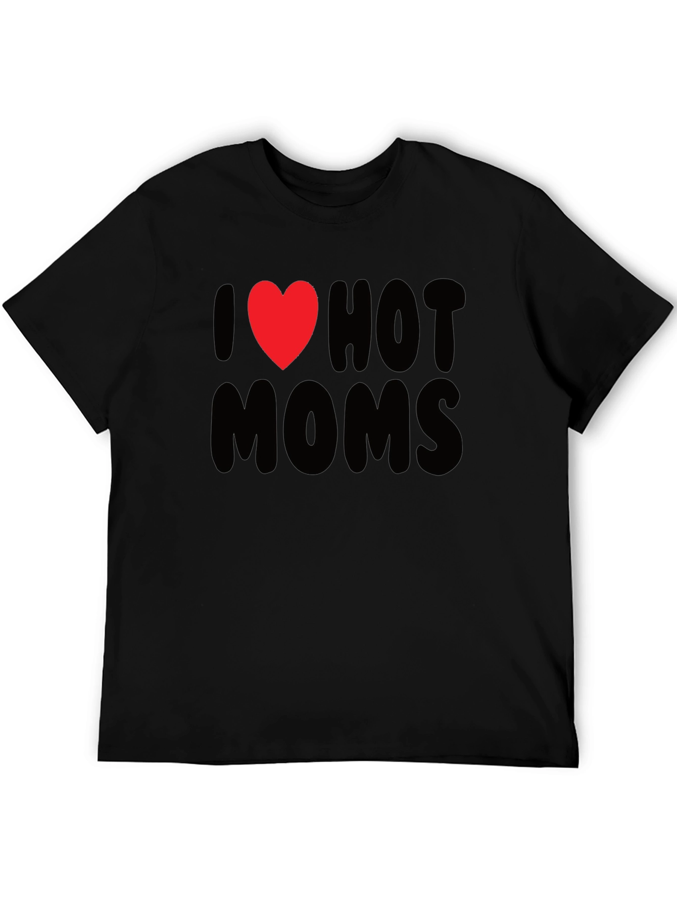 I Heart Hot Moms Graphic Tee - Black T-Shirt